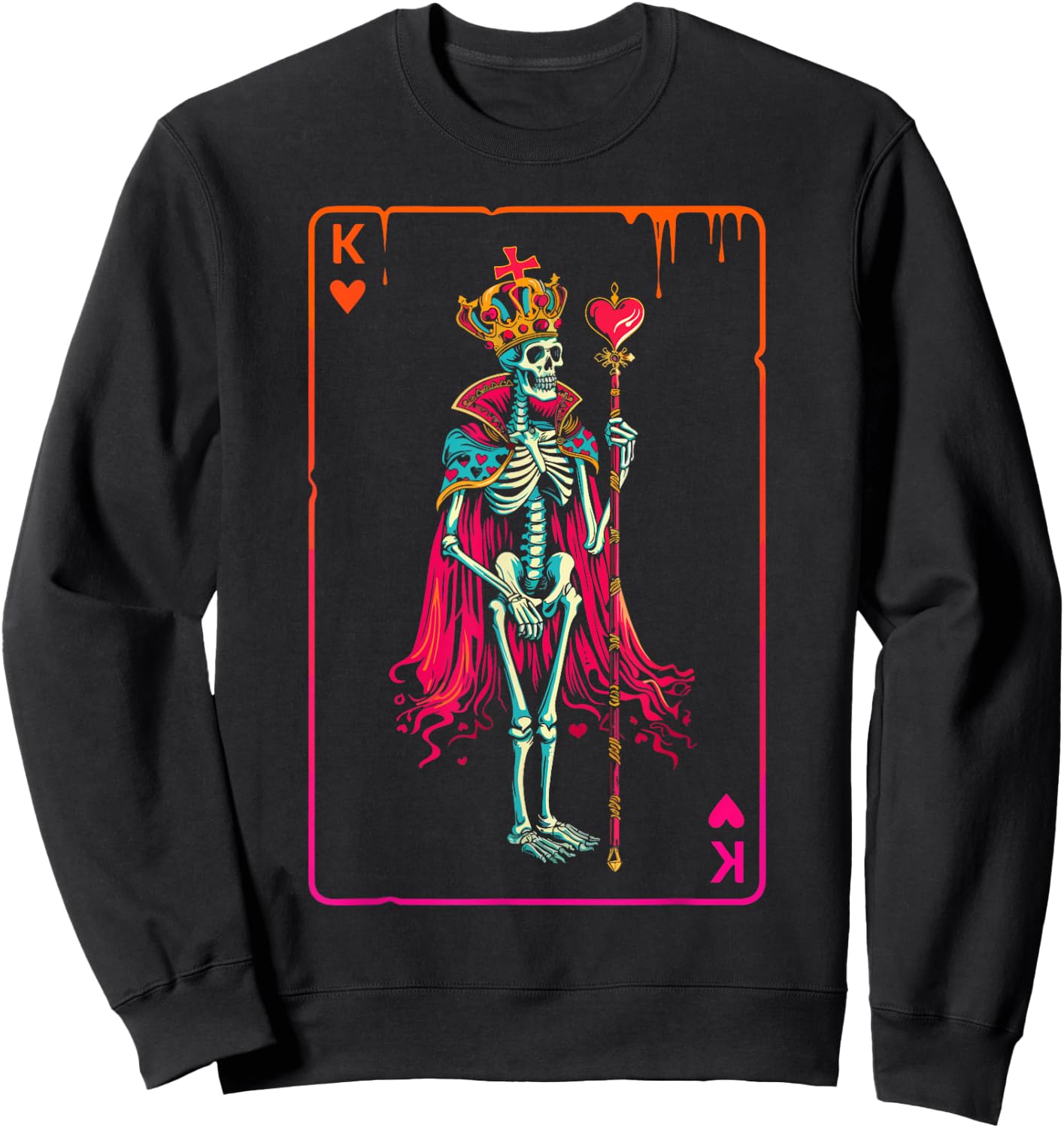 King of Hearts Halloween Costume Valentines Poker Couple Set Sweatshirt - Sweatshirt | Black