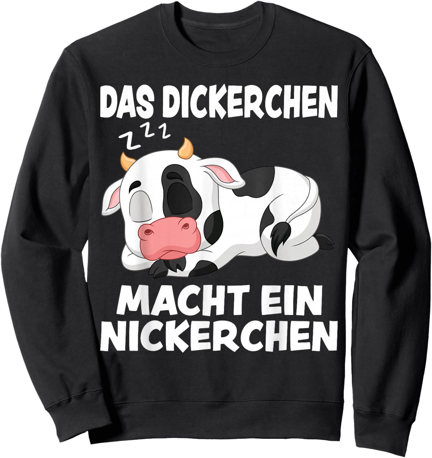 Funny Official Sleep Shirt Cow Pyjamas Nightdress Sweatshirt - Sweatshirt | Black