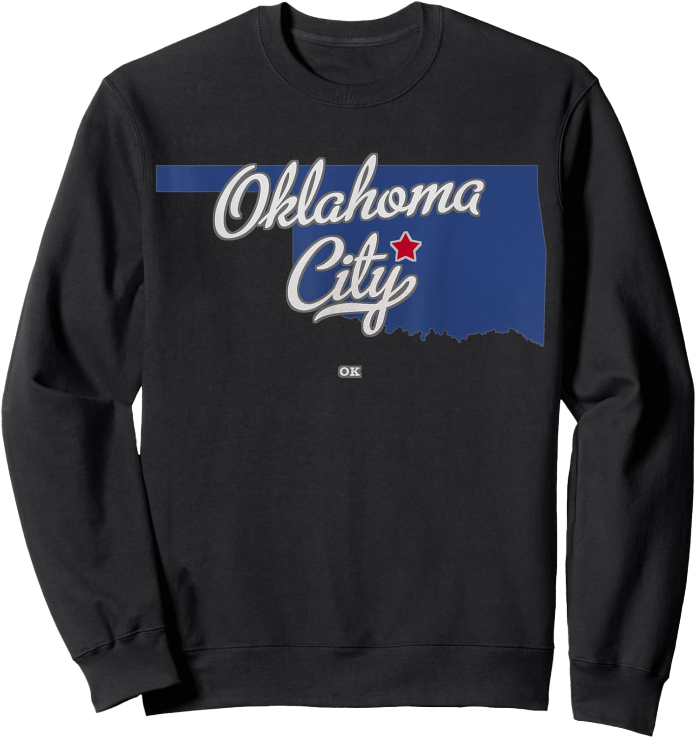 Oklahoma City Oklahoma OK Map Sweatshirt - Sweatshirt | Black