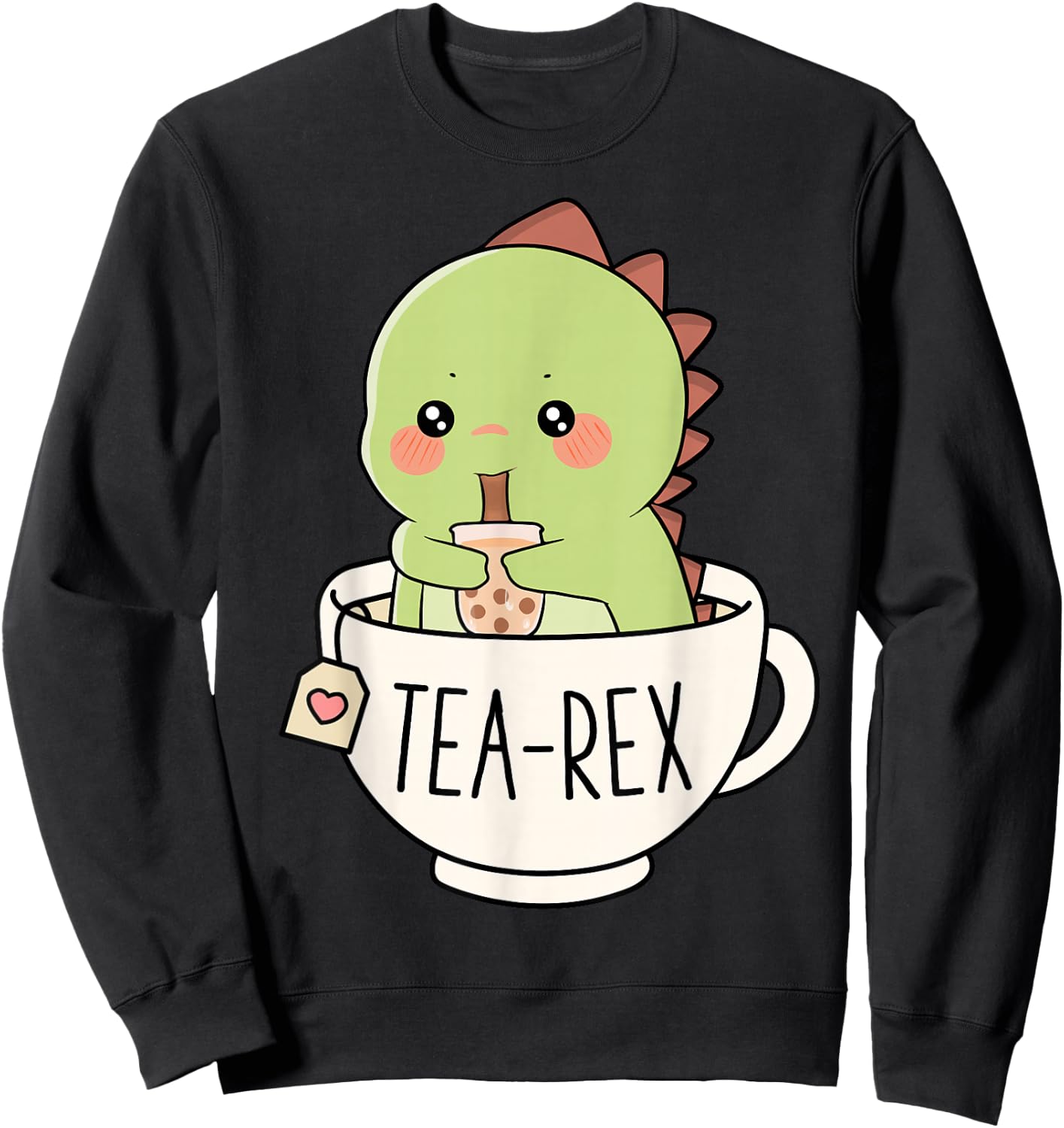 Boba Tea-Rex Süßer T-Rex Dinosaurier-Liebhaber Kawaii Lustiger Dino Pun Sweatshirt - Sweatshirt | Black