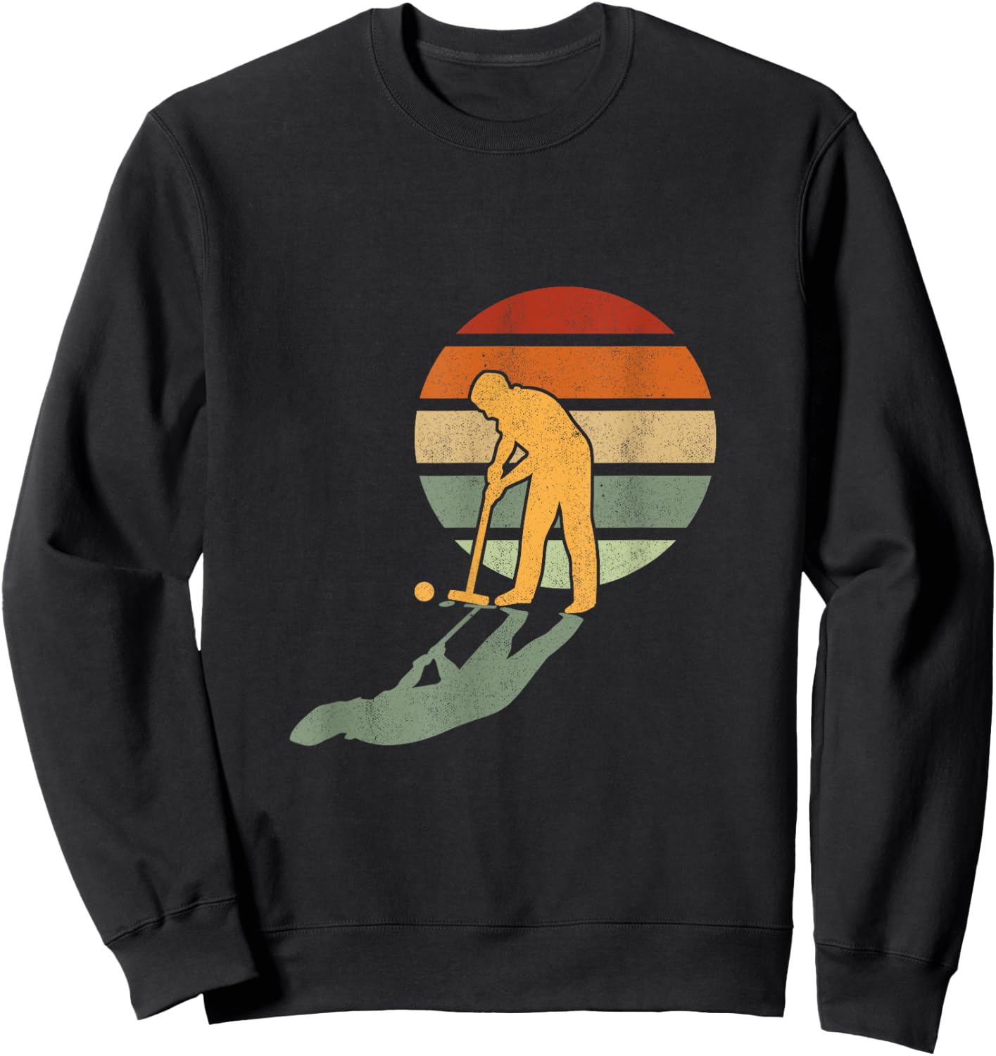 Men Retro Croquet Enthusiast Vintage Outdoor Game Sweatshirt - Sweatshirt | Black