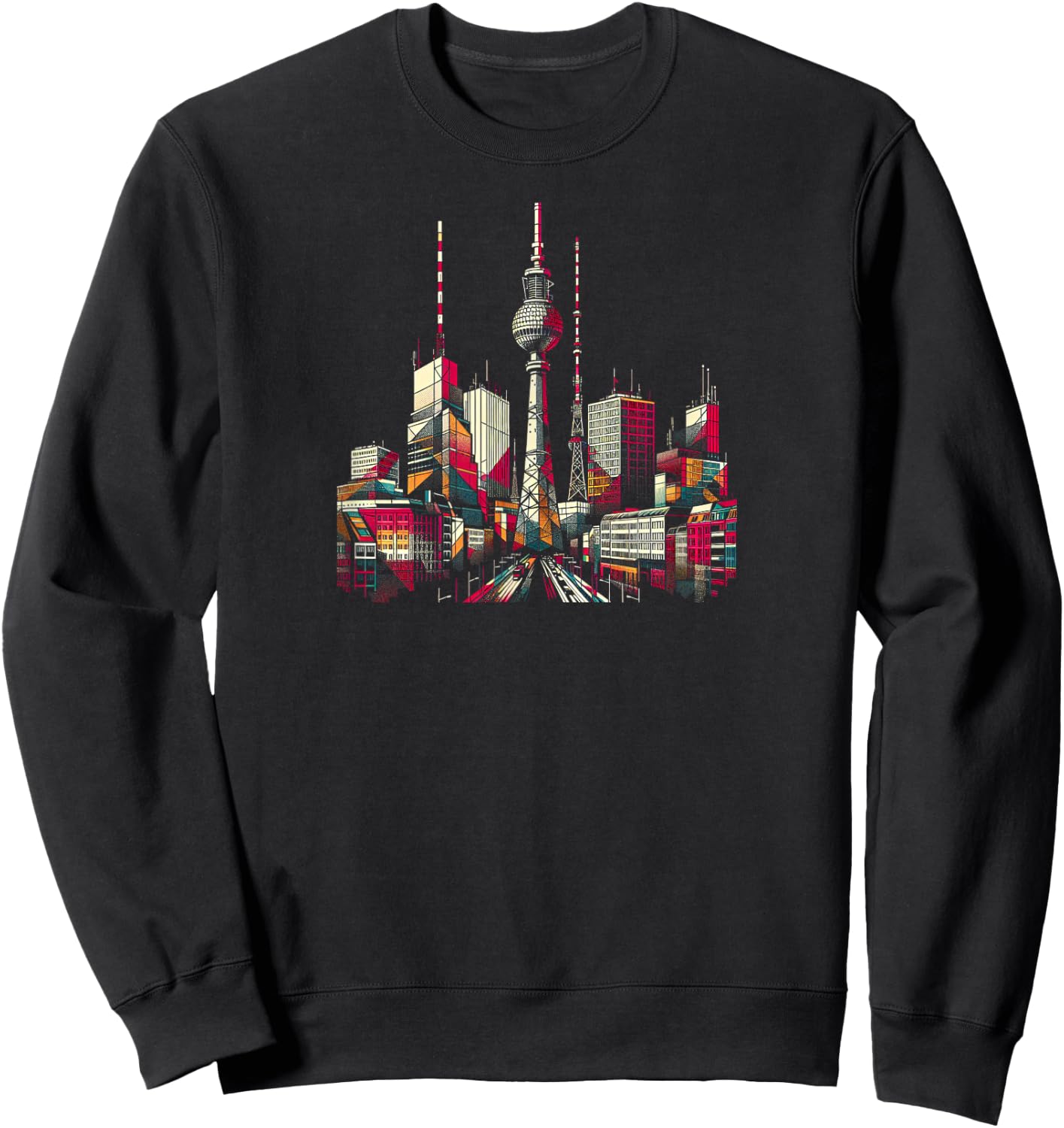 "Turm über Berlin", black Sweatshirt - Sweatshirt | Black