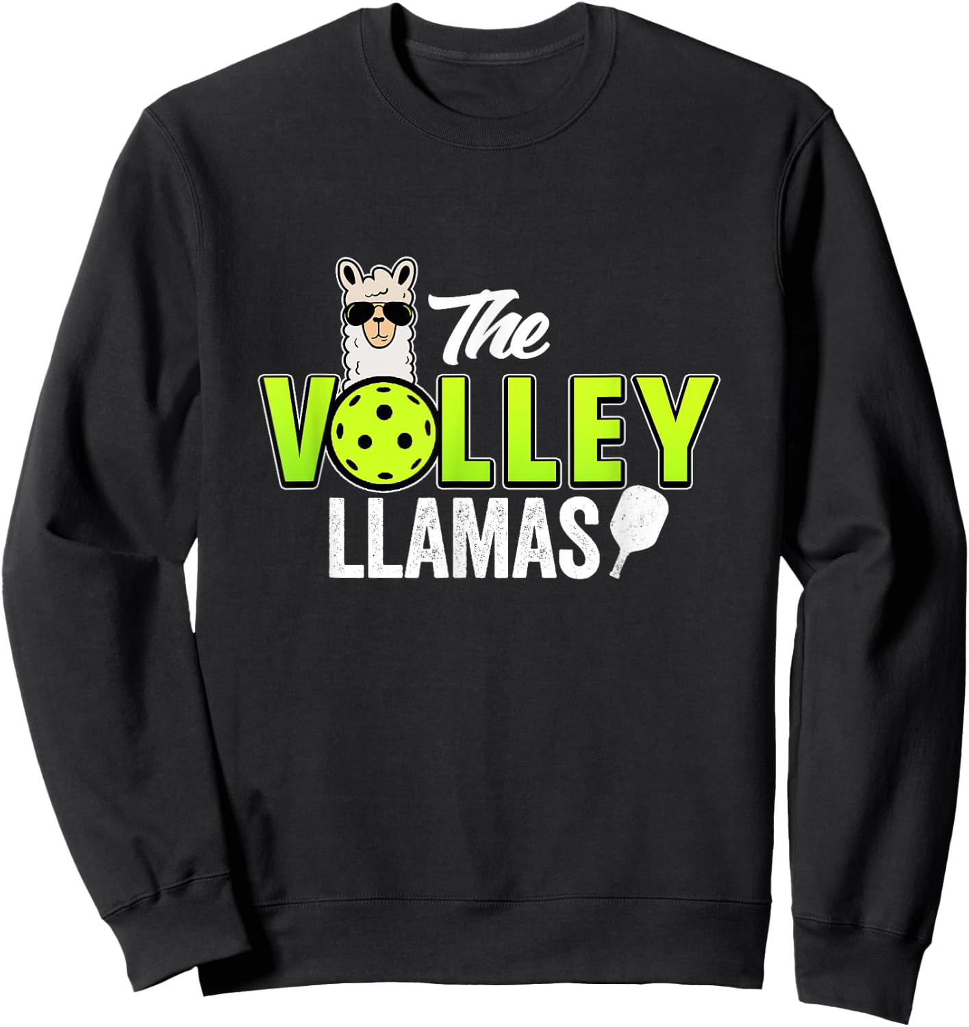 The Volley LLamas comic style llama pickle ball team Sweatshirt - Sweatshirt | Black