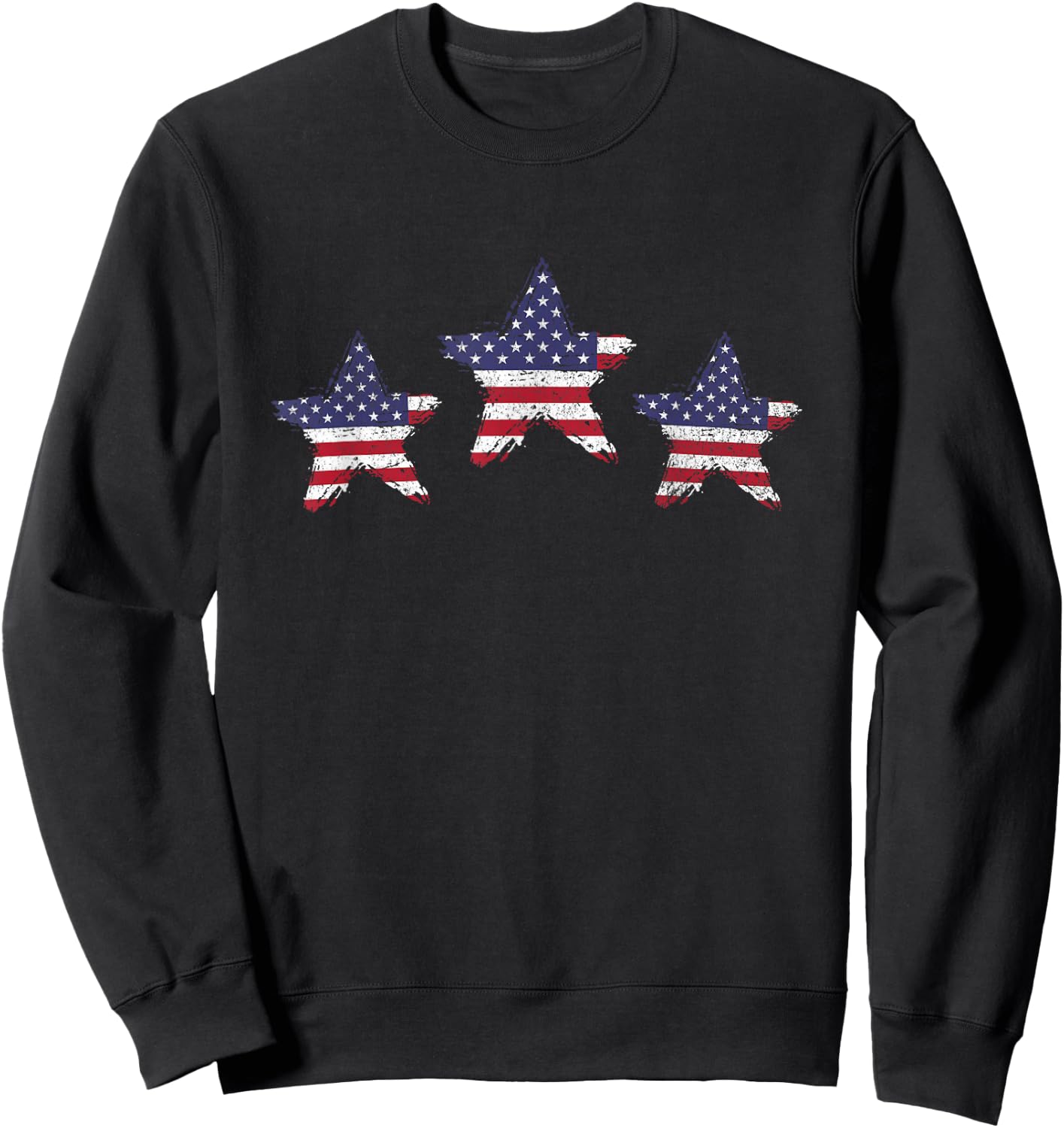 USA Patriotic Stars American Flag America Cute 4th Of July Sweatshirt - Sweatshirt | Black