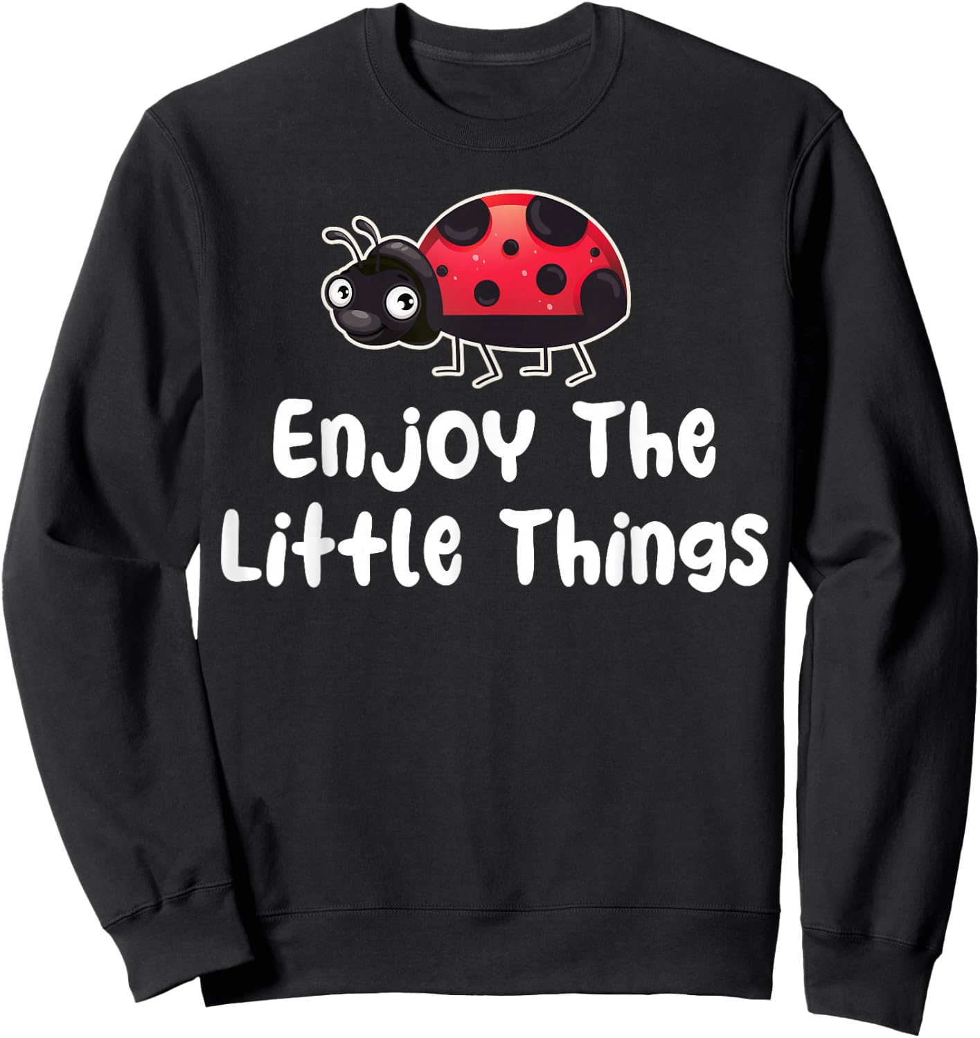Enjoy the Little Things - Ladybug Lover Entomology Lady Bug Sweatshirt - Sweatshirt | Black