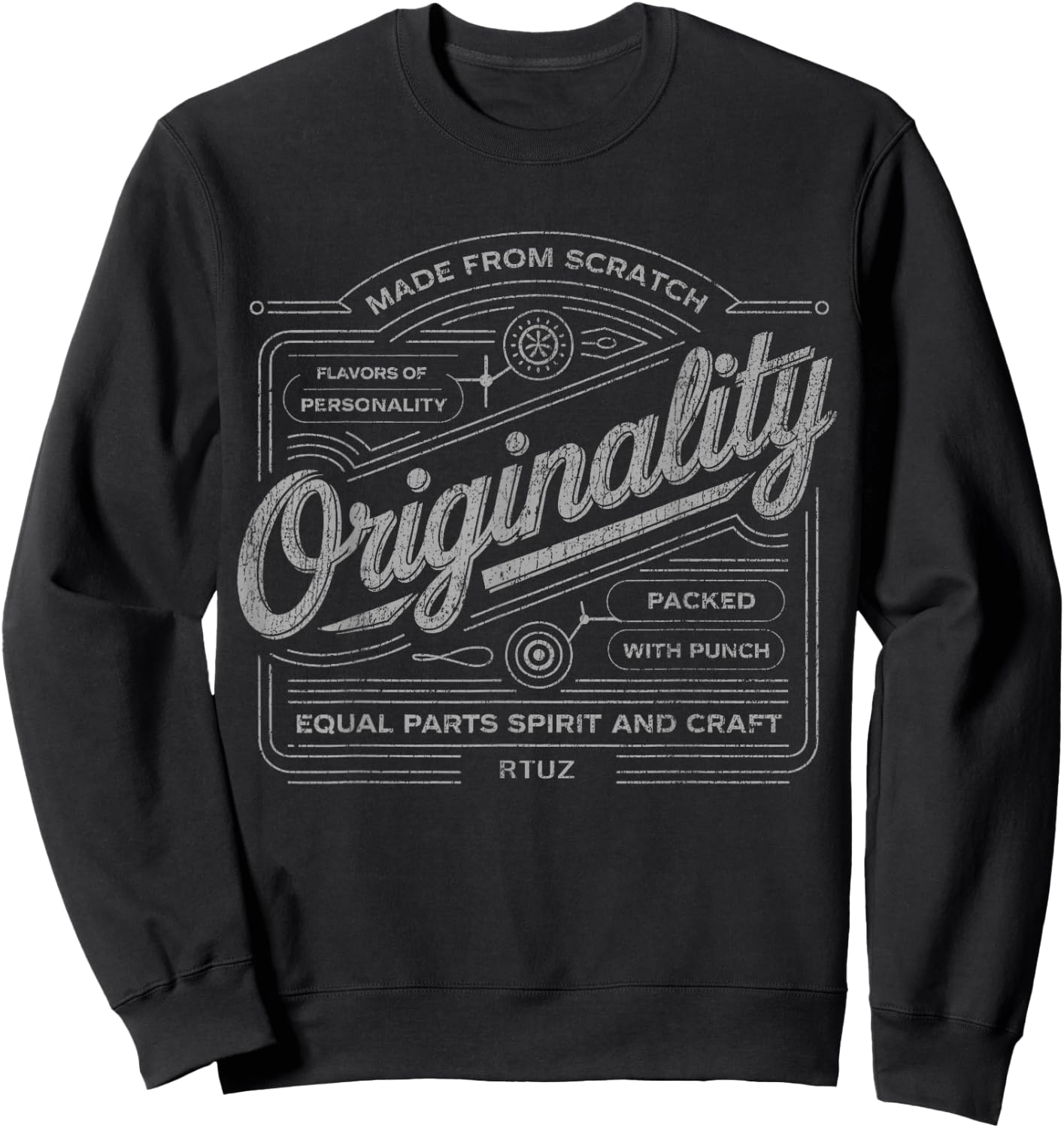 Modern Hip Hop Y2K Vintage Hipster Edgy Urban Streetwear Sweatshirt - Sweatshirt | Black