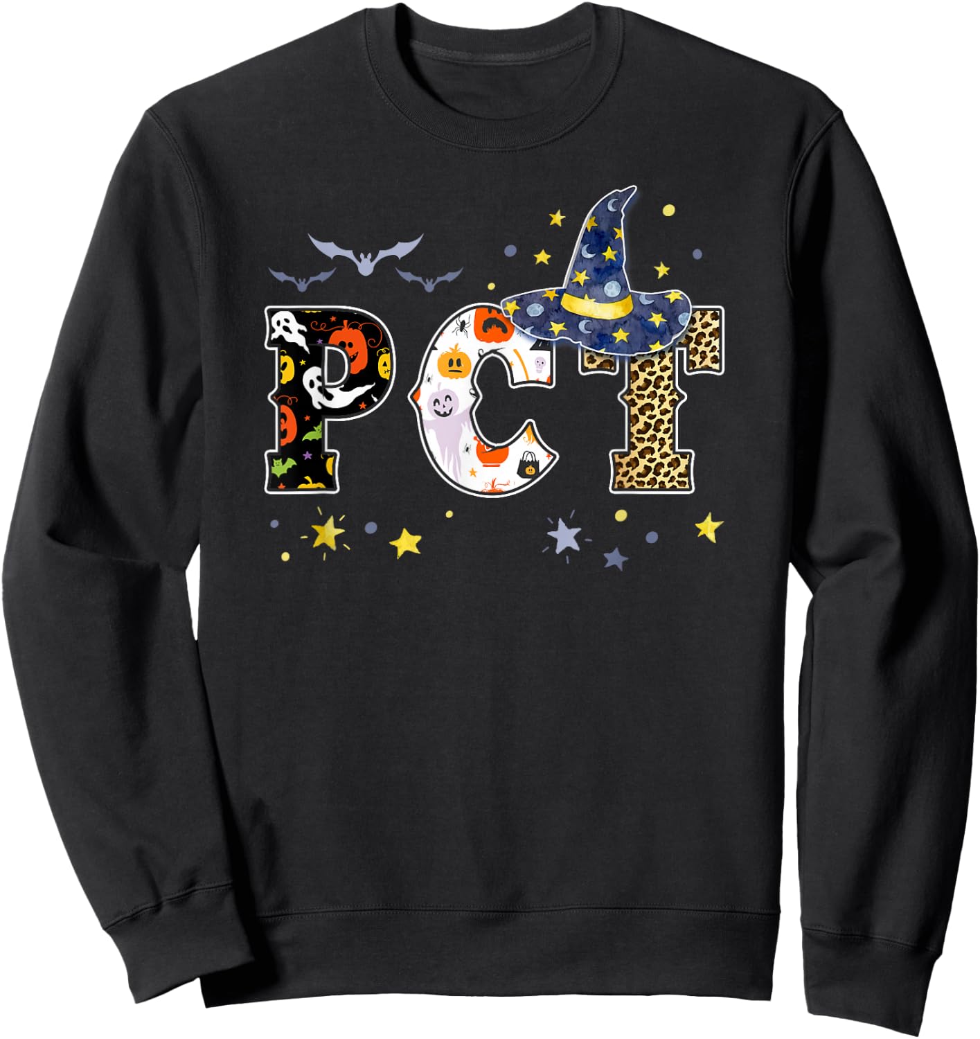 PCT Witch Halloween Crew Patient Care Technician Matching Sweatshirt - Sweatshirt | Black