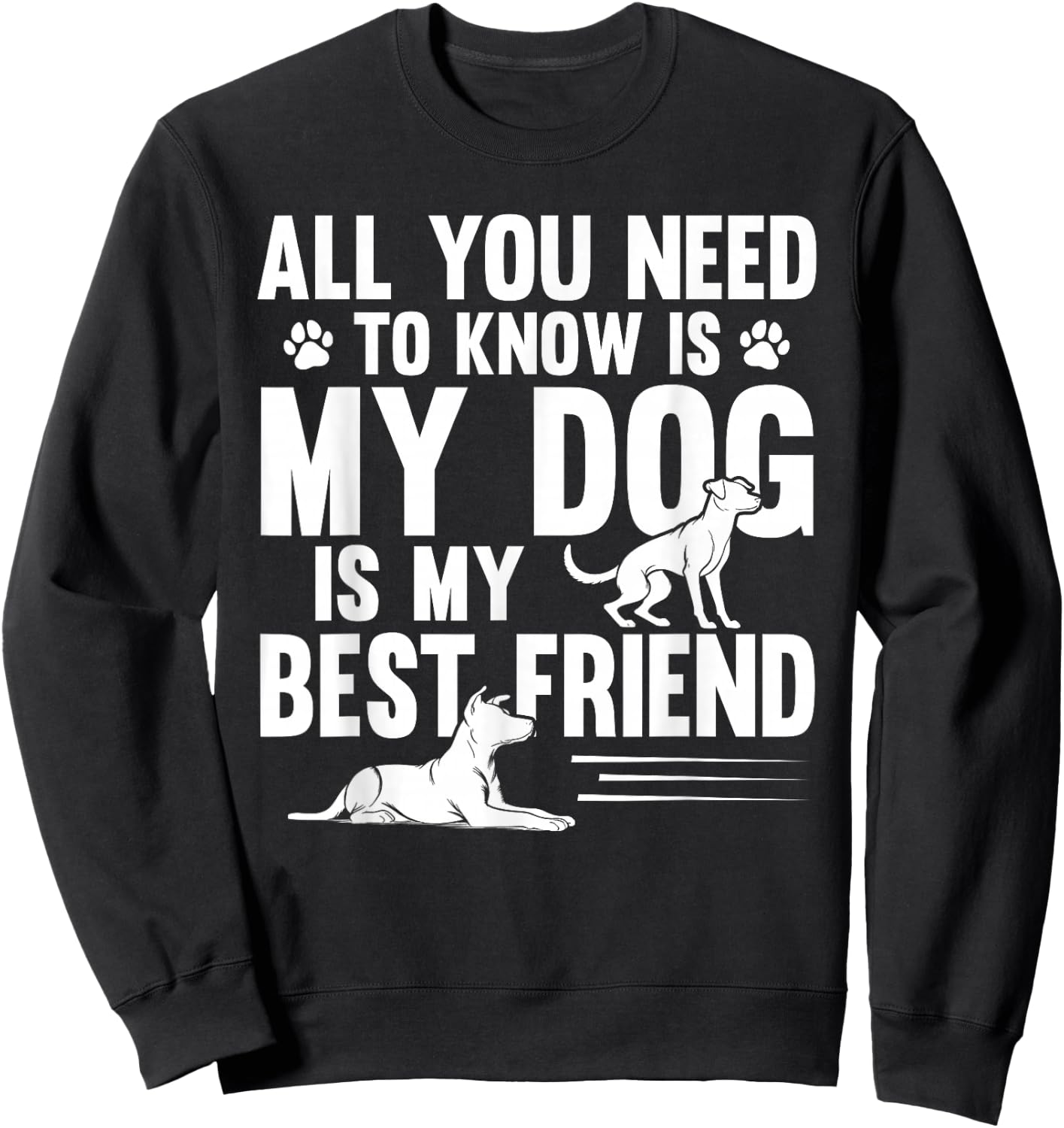 All You Need to Know My Dog is My Best Friend Pet Sweatshirt - Sweatshirt | Black