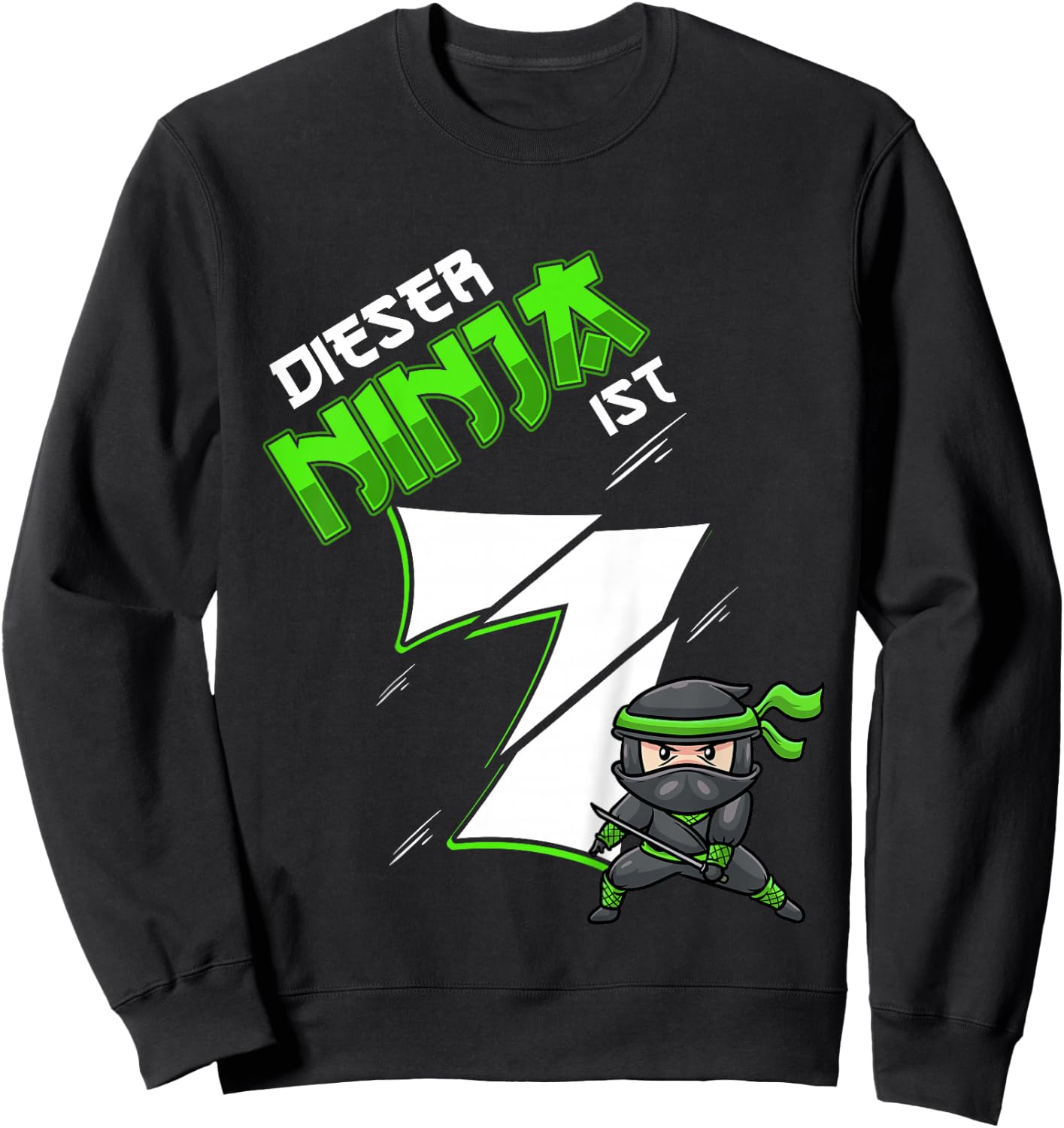 Children's Seventh Birthday Boy 7 Years Old 7 Year Old Ninja , black Sweatshirt - Sweatshirt | Black