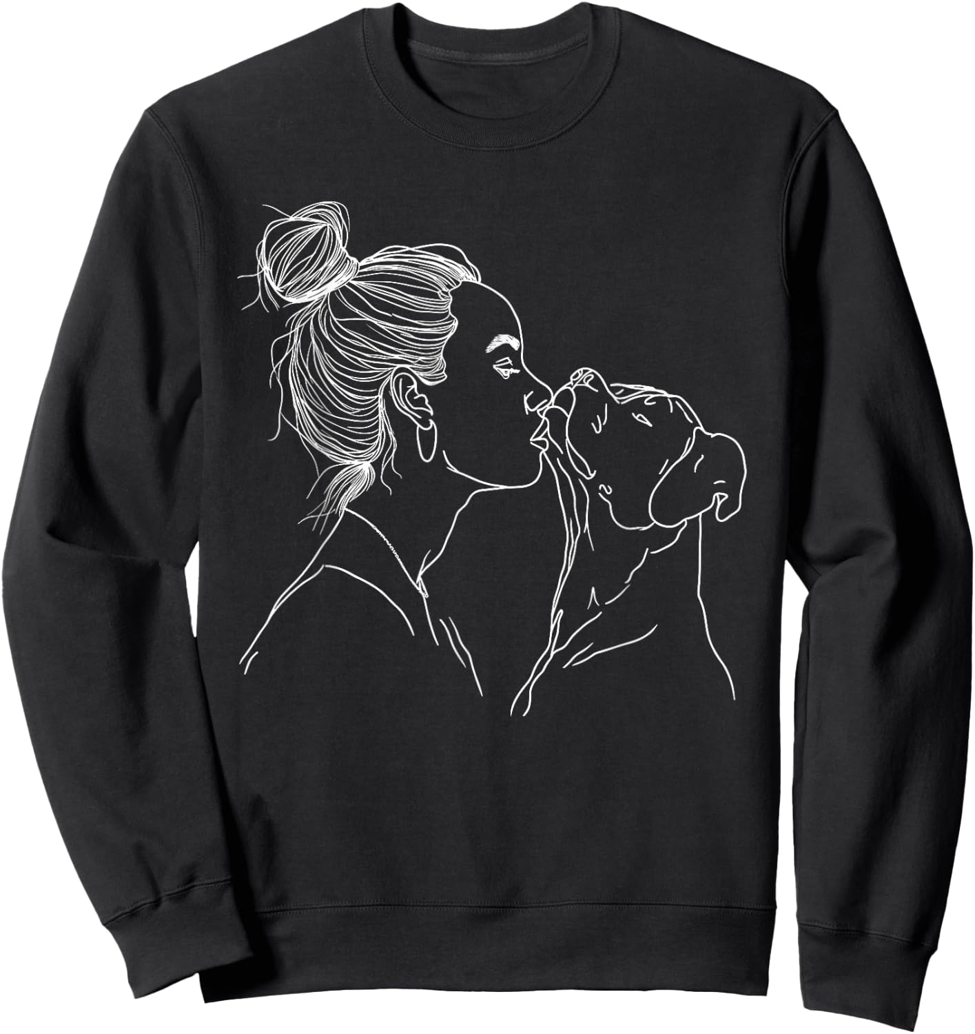 Staffordshire Bull Terrier Mom Dog Art Mother's Day Sweatshirt - Sweatshirt | Black