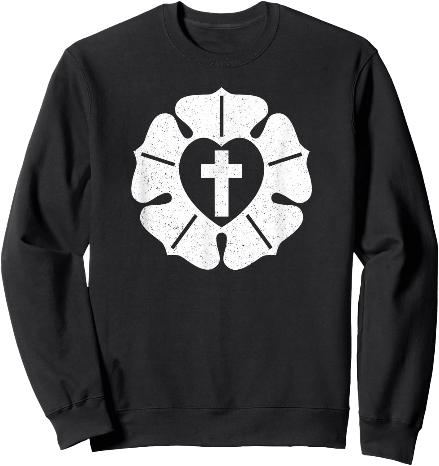 Luther Rose Seal Lutheran Symbol Sweatshirt - Sweatshirt | Black