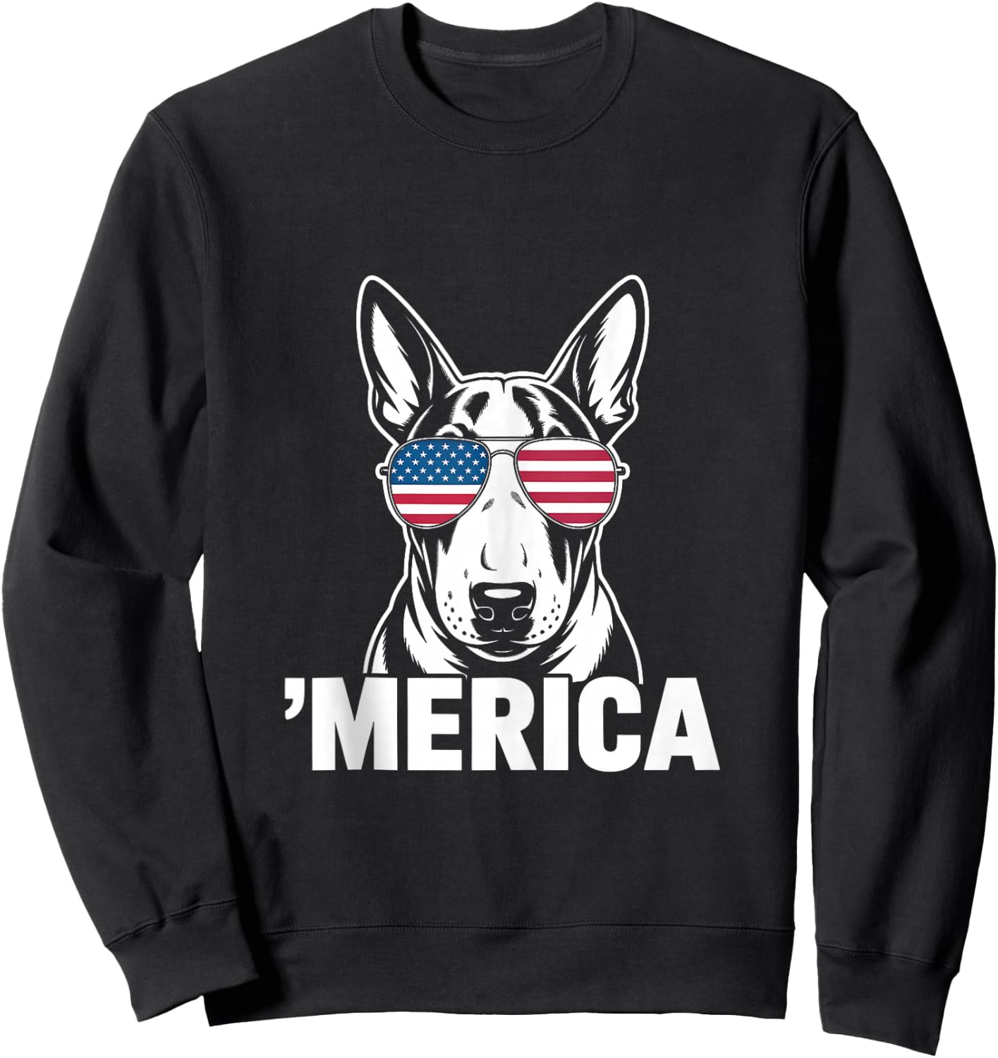 Patriotic USA American Flag 4th of July Bull Terrier Sweatshirt - Sweatshirt | Black
