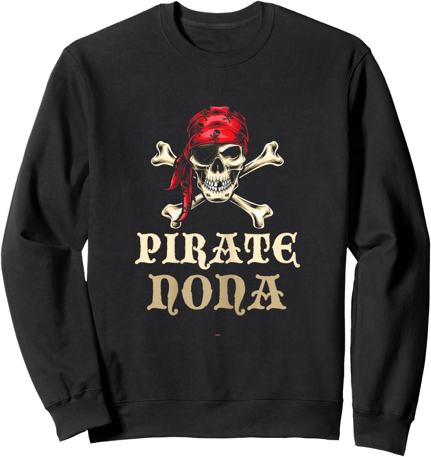Pirate Nona Skull Matching Grandma Halloween Costume Sweatshirt - Sweatshirt | Black