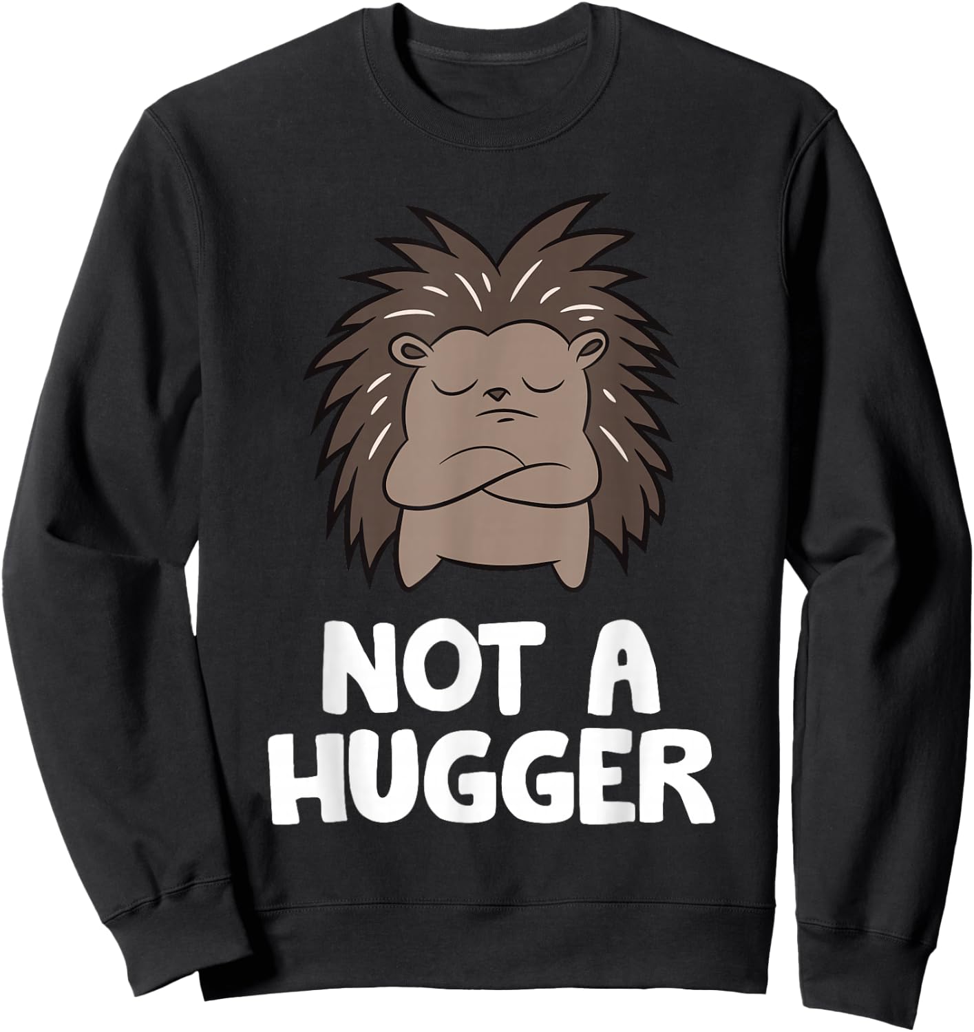 Not A Hugger Porcupine Sweatshirt - Sweatshirt | Black