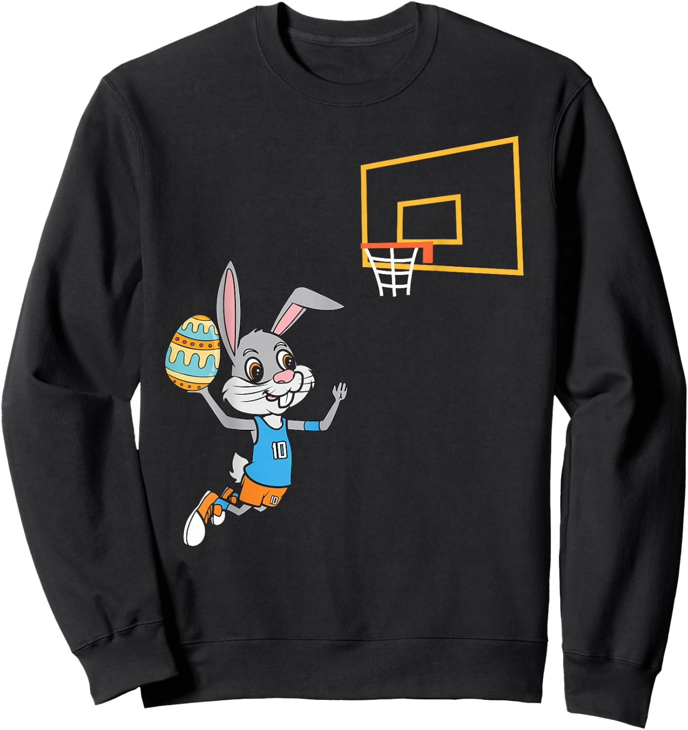 Funny Easter Egg Bunny Dunk Basketball Game Easter Kids Boys Sweatshirt - Sweatshirt | Black