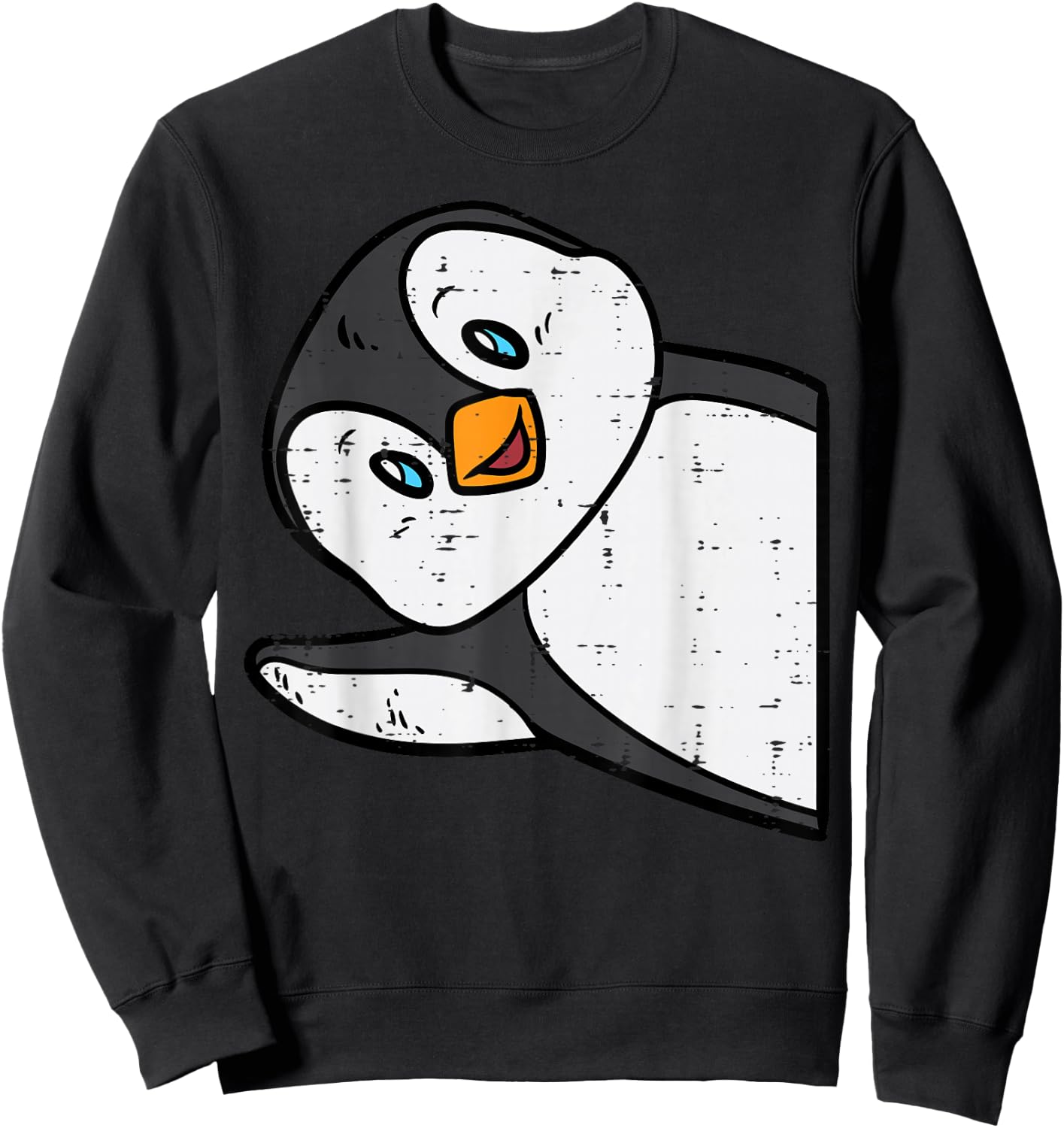 Emperor Penguin Wave Cute Boys Girls Kids Toddler Women Men Sweatshirt - Sweatshirt | Black