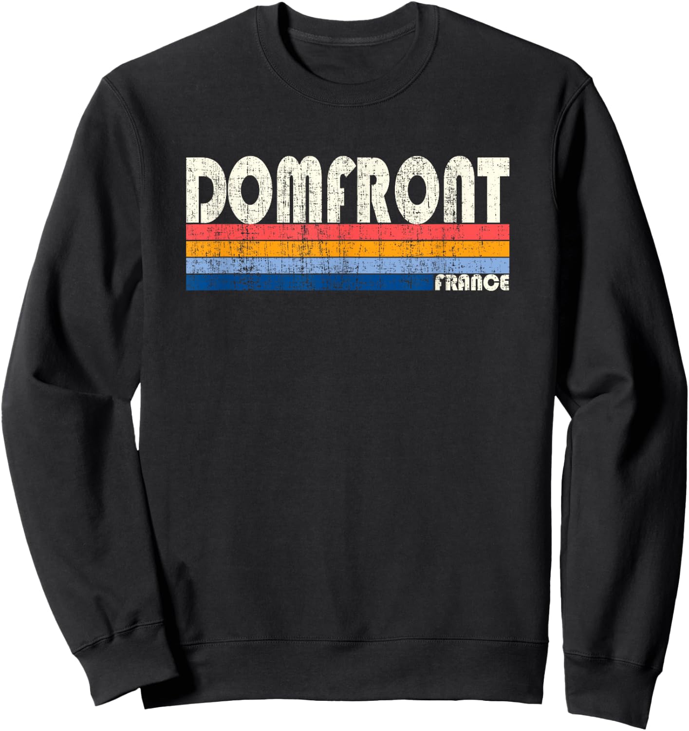 Retro Vintage 70s 80s Style Domfront, France Sweatshirt - Sweatshirt | Black
