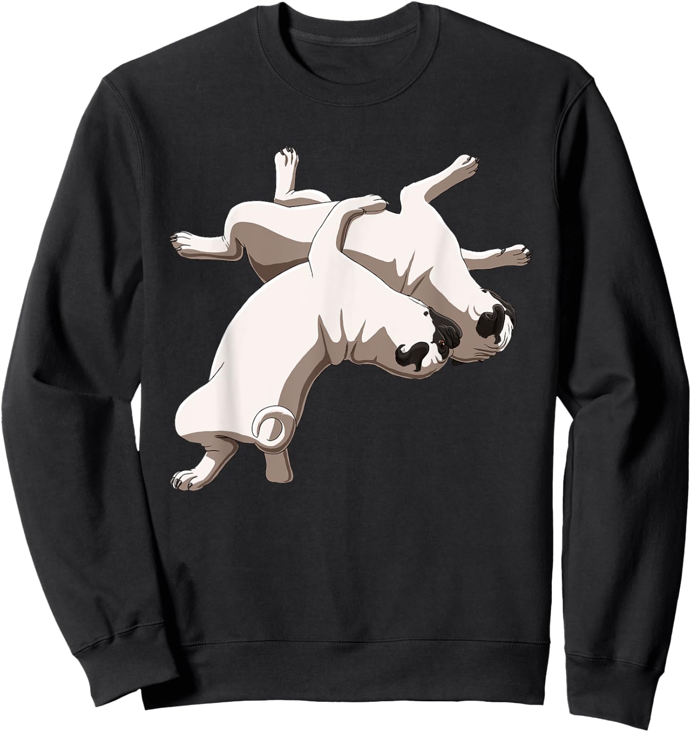 Funny Wrestling Dog Wrestler Pug Women Girls Kids Sweatshirt - Sweatshirt | Black