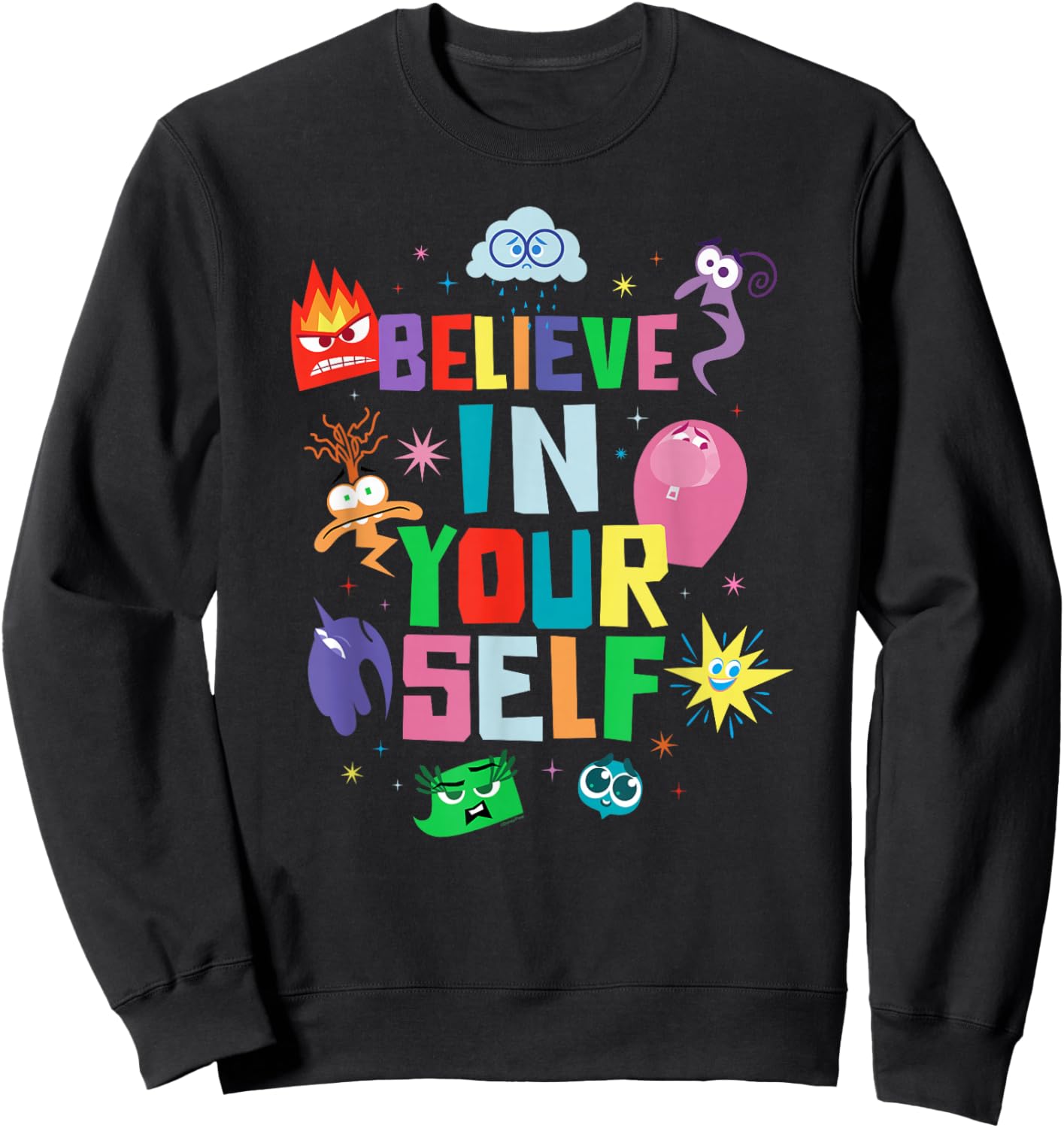 Disney and Pixar’s Inside Out 2 Emotions Believe in Yourself Sweatshirt - Sweatshirt | Black