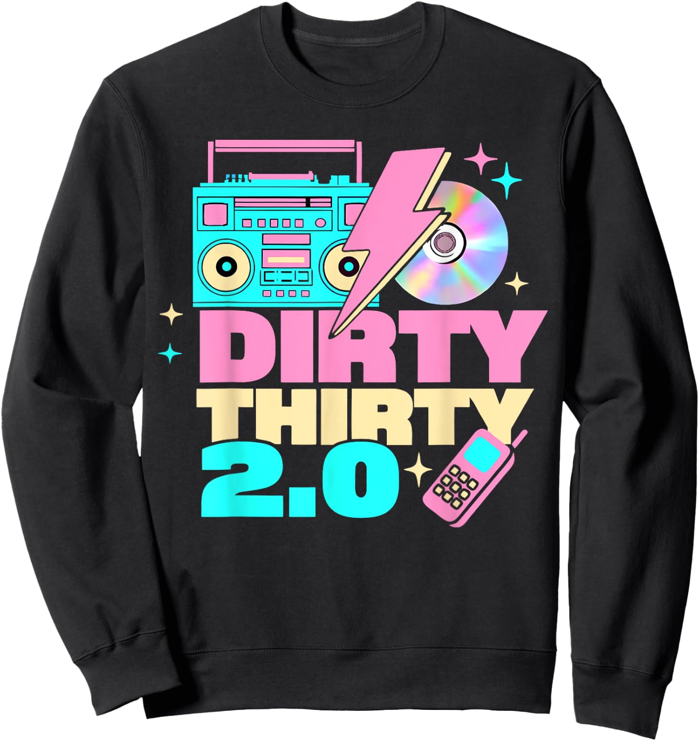 Dirty Thirty 2.0 60th Birthday Fun Retro Sweatshirt - Sweatshirt | Black