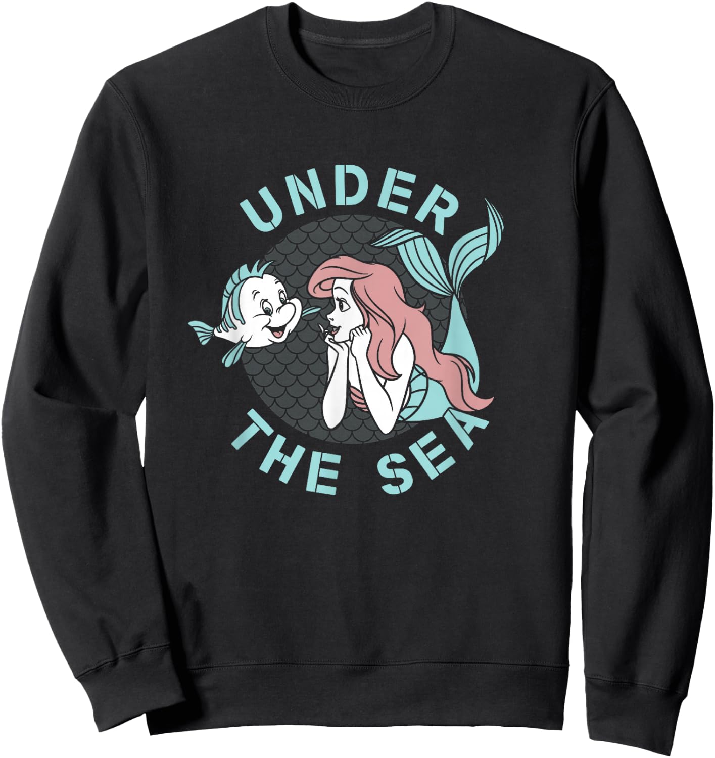 Disney The Little Mermaid & Flounder Friends Under The Sea Sweatshirt - Sweatshirt | Black