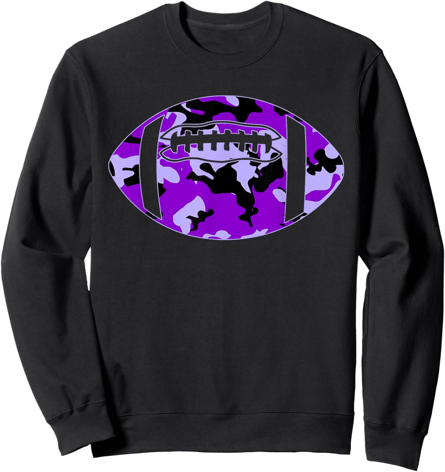 Camouflage Football Shirt - Purple Camo Football Sweatshirt - Sweatshirt | Black