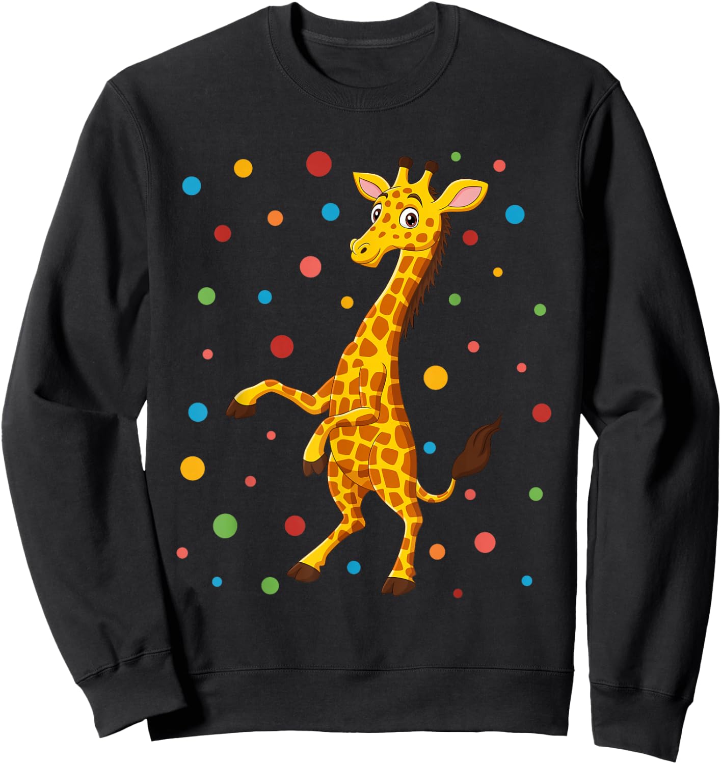 Dot Day Shirt Polka Dots Giraffe Kids Boys Girls Youths Sweatshirt - Sweatshirt | Black