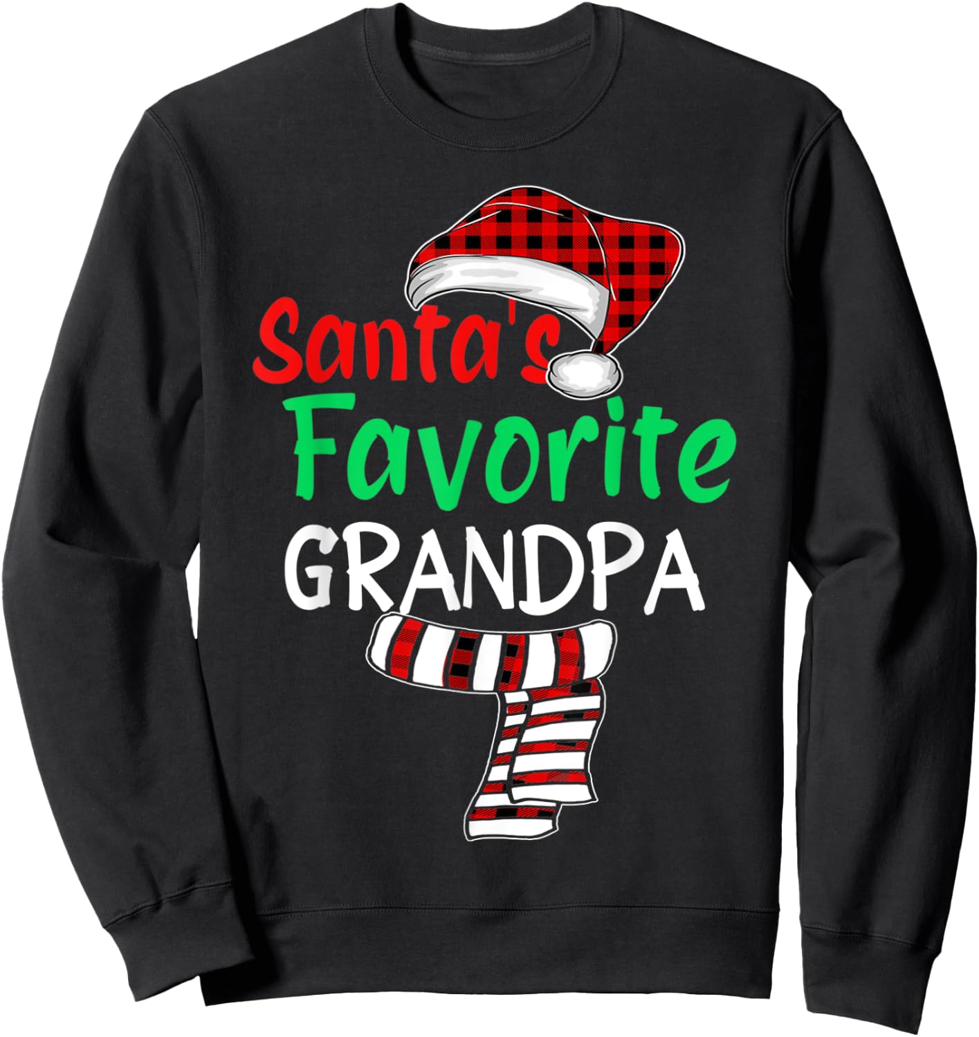 Christmas Family Santa Claus Shirt, Santa's Favorite Grandpa Sweatshirt - Sweatshirt | Black