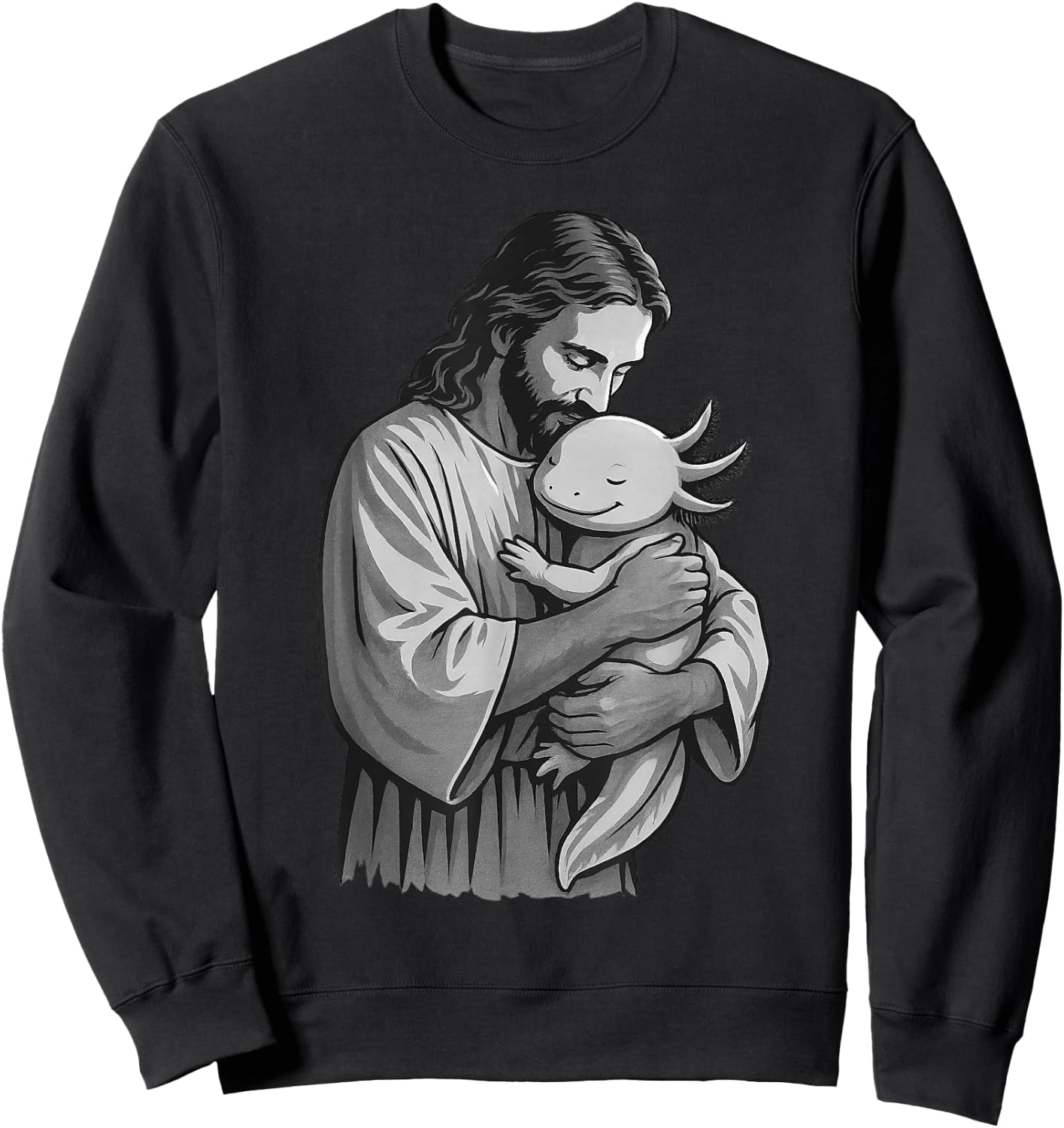 Axolotl And Jesus Christian Faith Pet Lover Sweatshirt - Sweatshirt | Black