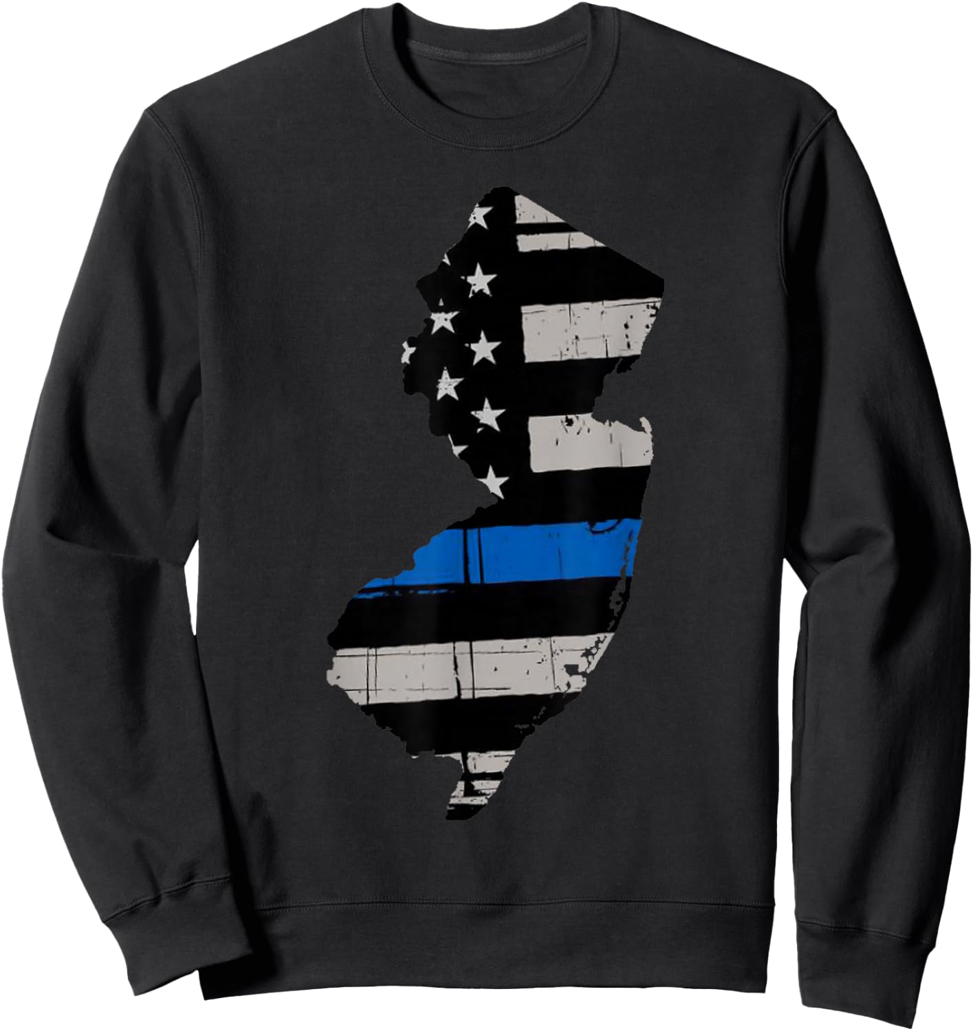 Support Law Enforcement New Jersey NJ State Police Sweatshirt - Sweatshirt | Black