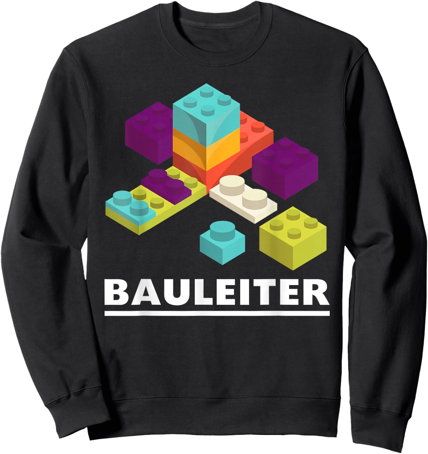 Construction Manager – Construction Worker Costume – Building Blocks Sweatshirt - Sweatshirt | Black