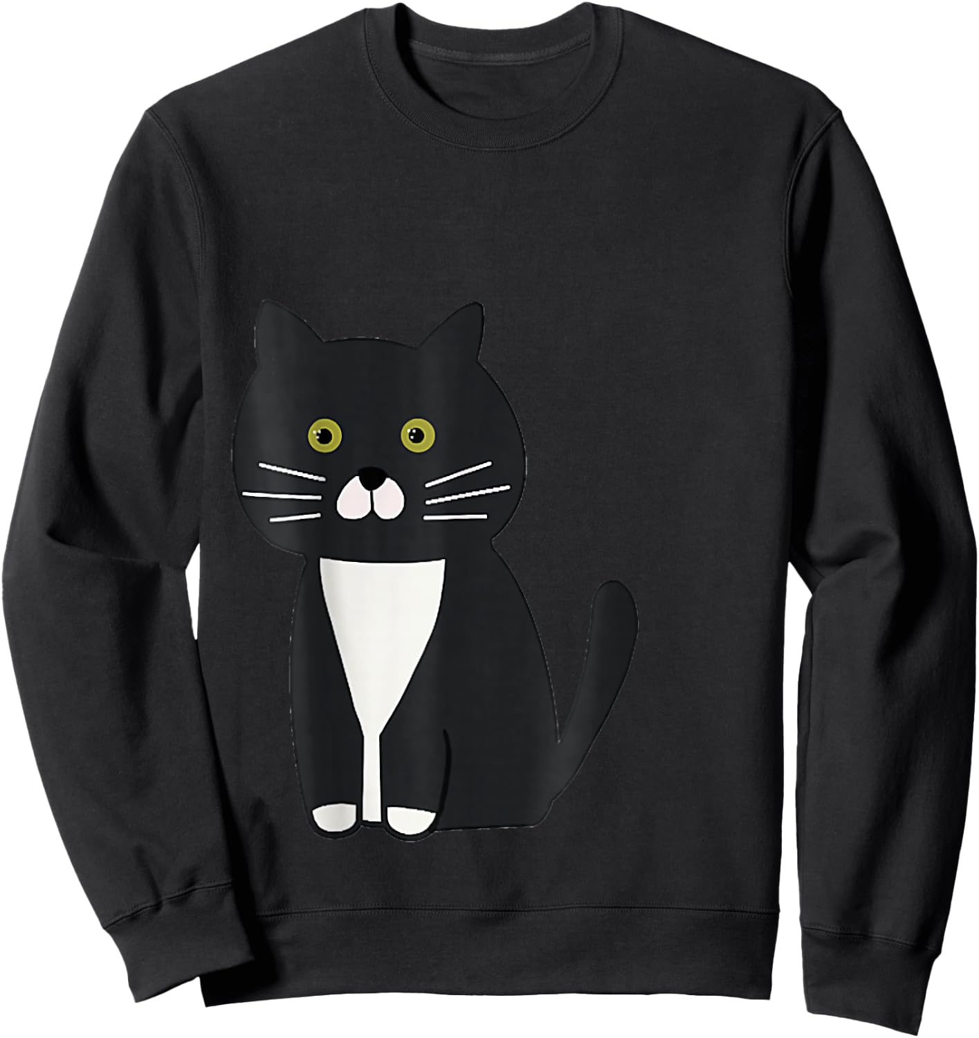 Cute Black and White Tuxedo Cat Sweatshirt - Sweatshirt | Black