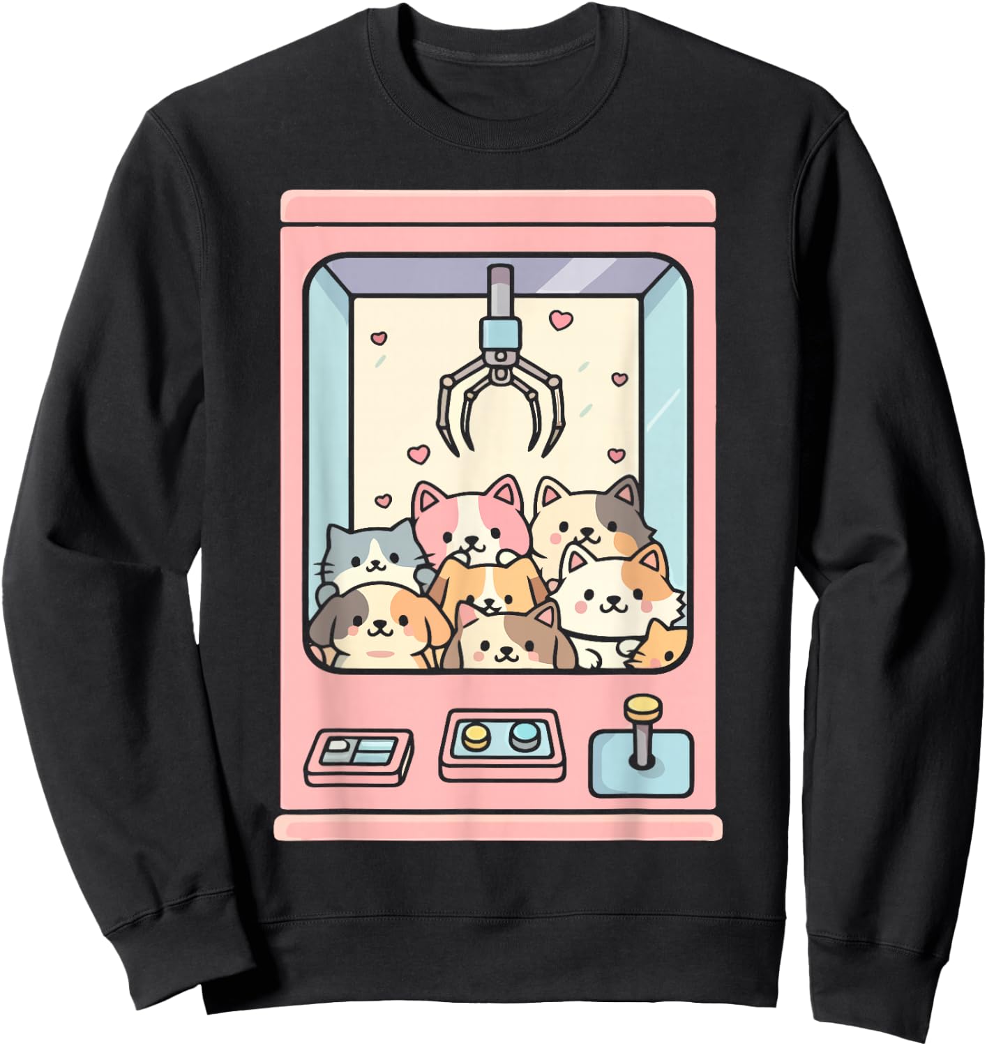 Cute Cat Claw Machine Sweatshirt - Sweatshirt | Black