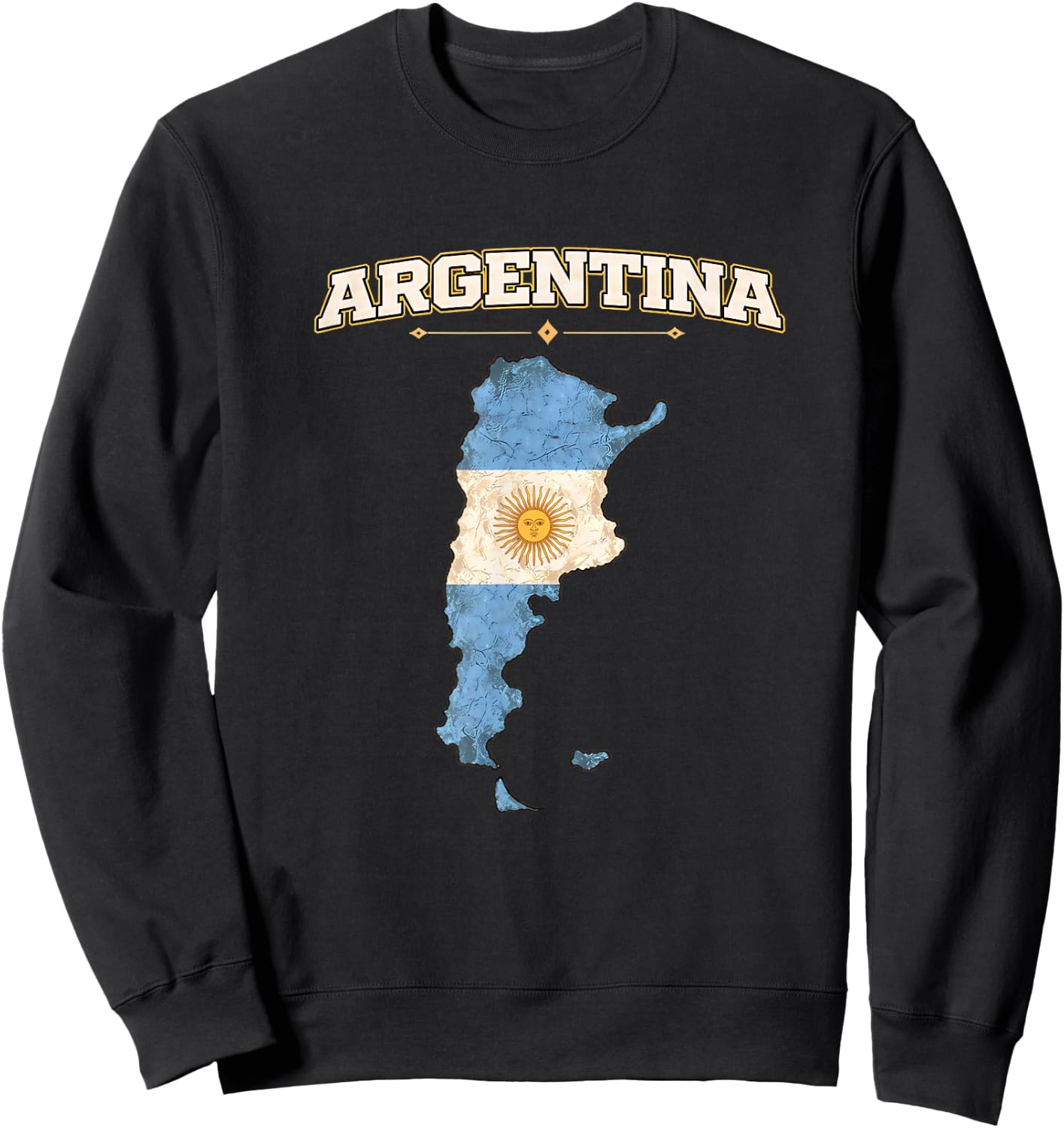 Argentina , Argentina Flag Map Graphic for Argentinian Sweatshirt - Sweatshirt | Black