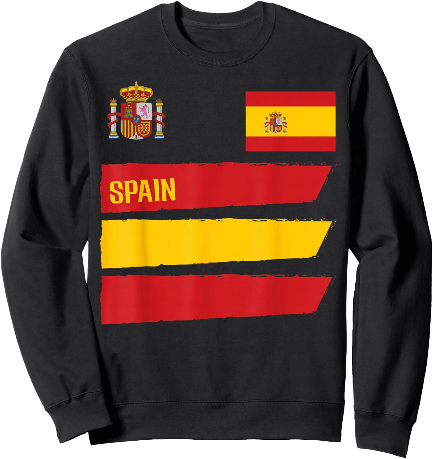 Spain Flag Espana Football Soccer Fan Men Women Kids Sweatshirt - Sweatshirt | Black