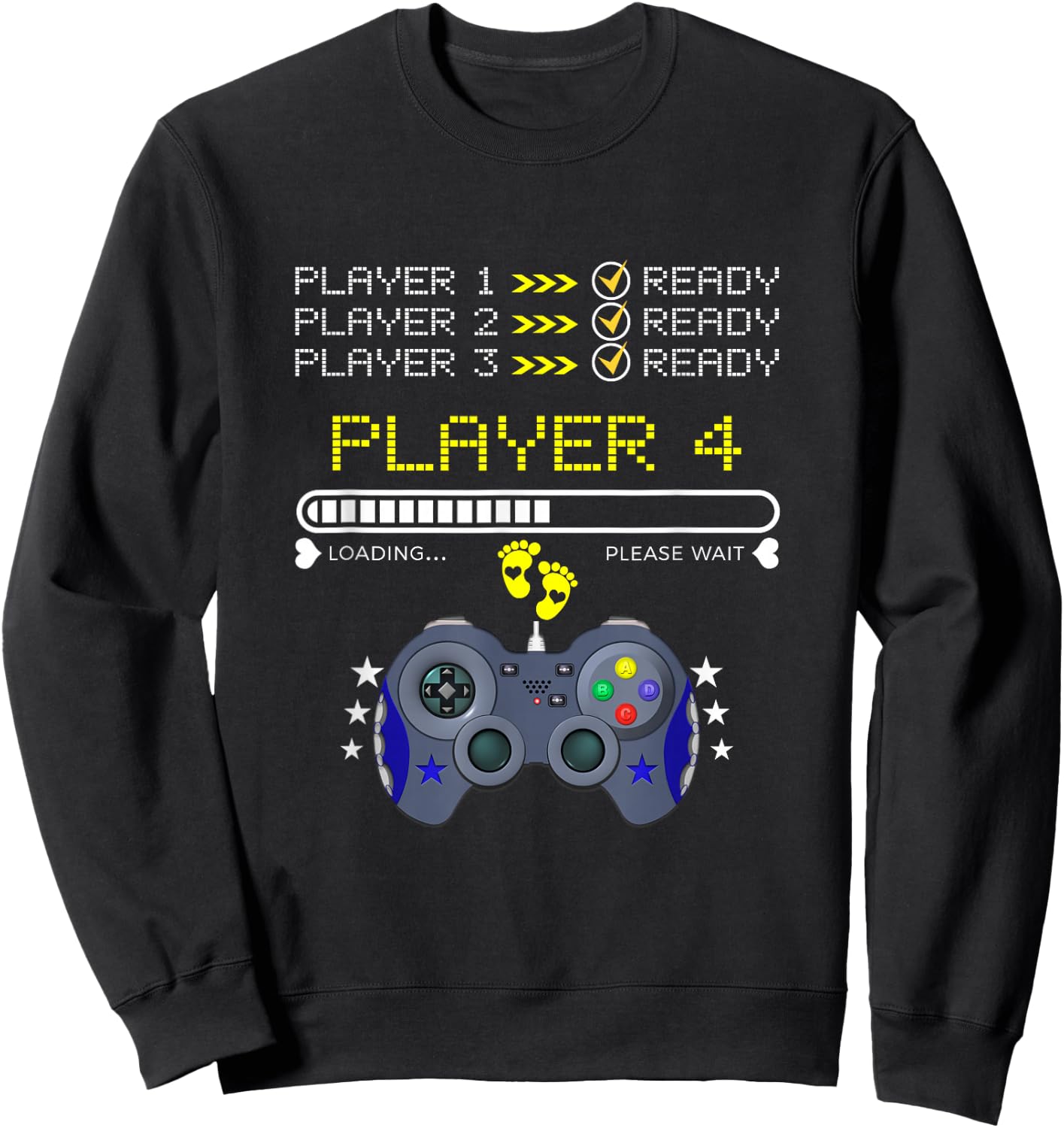 Spieler 1,2,3 Ready Player 4 Loading New Baby - Lustiges Gaming Sweatshirt - Sweatshirt | Black
