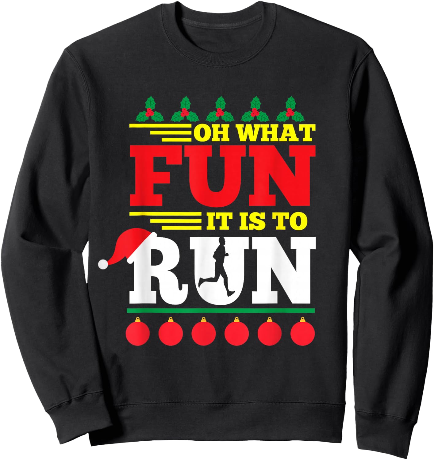 Funny Ugly Christmas Running Kids Adults Runners Sweatshirt - Sweatshirt | Black