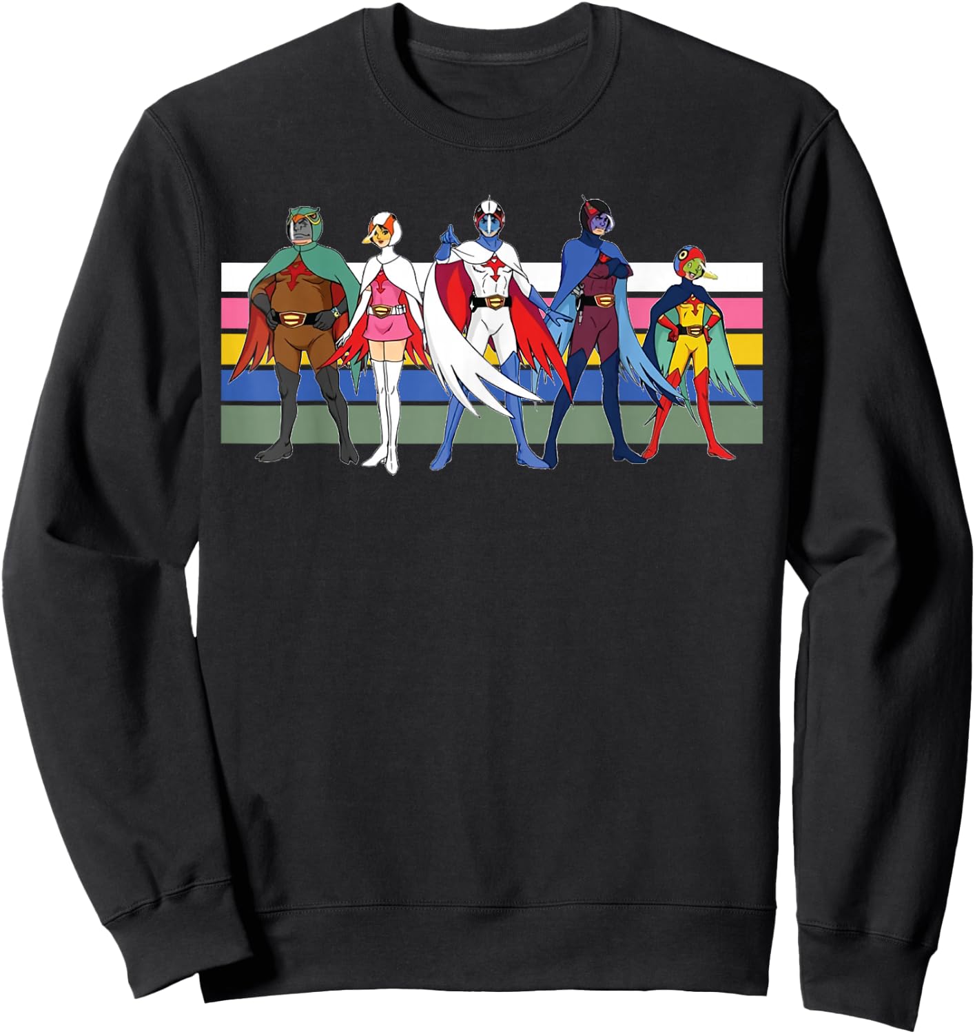 Battle of The Planets Retro Anime Graphic Sweatshirt - Sweatshirt | Black