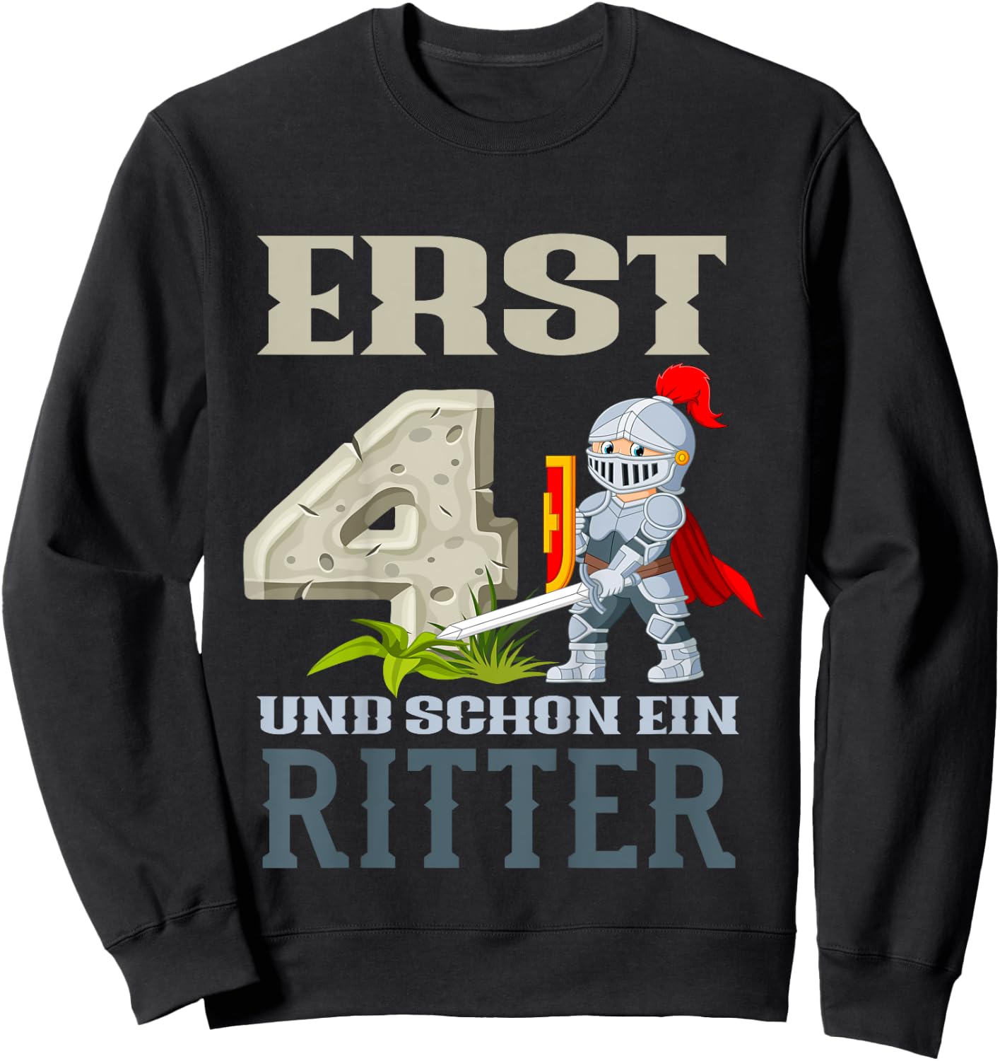 Children's 4th Birthday Knight 4 Years, black, 80 Sweatshirt - Sweatshirt | Black