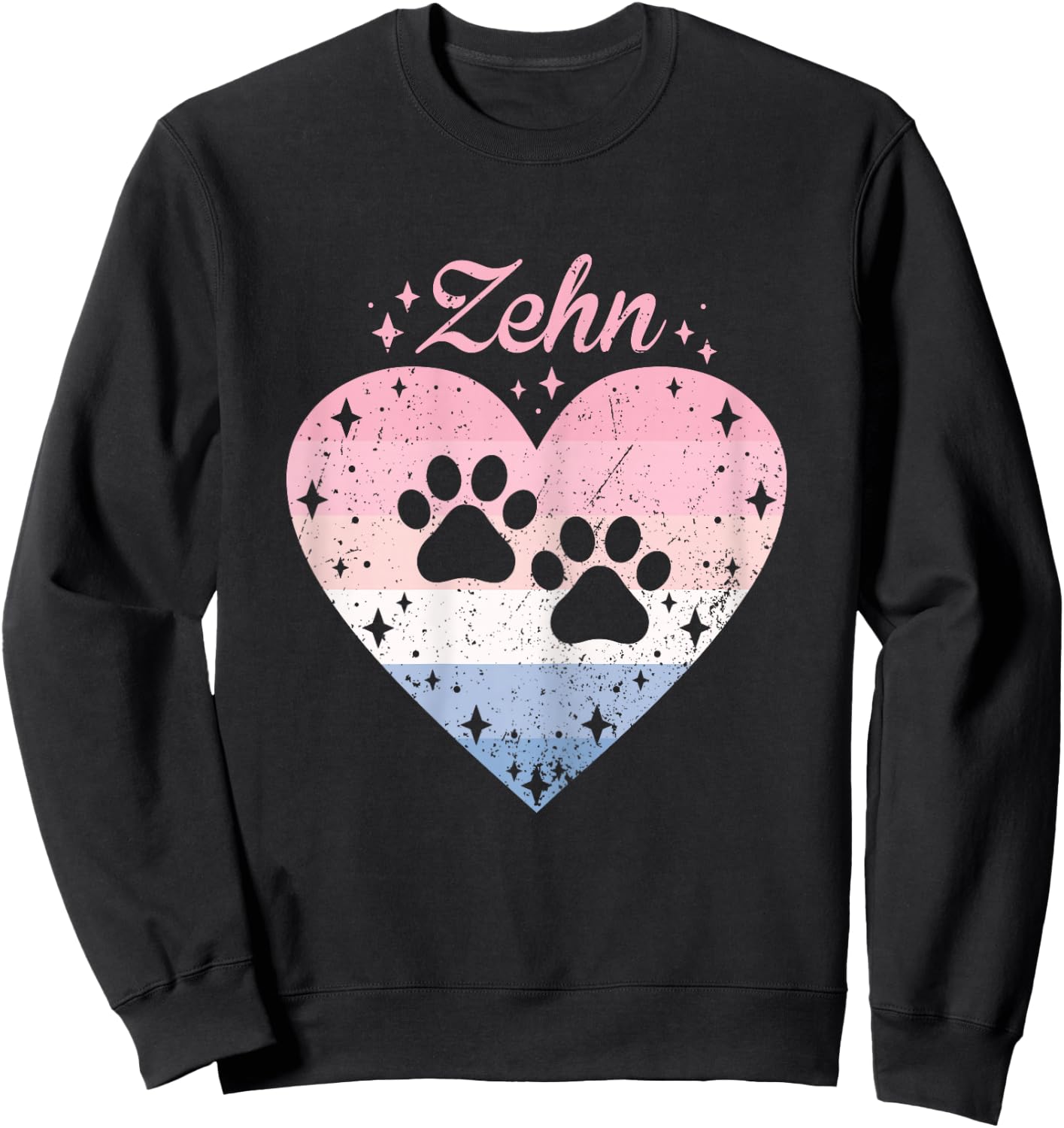 10. Geburtstag Mädchen Süßes Hund Pfote Motiv 10 Jahre Sweatshirt - Sweatshirt | Black