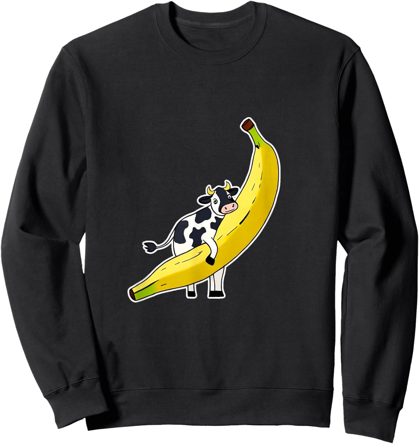 Banana Cow funny animal Sweatshirt - Sweatshirt | Black