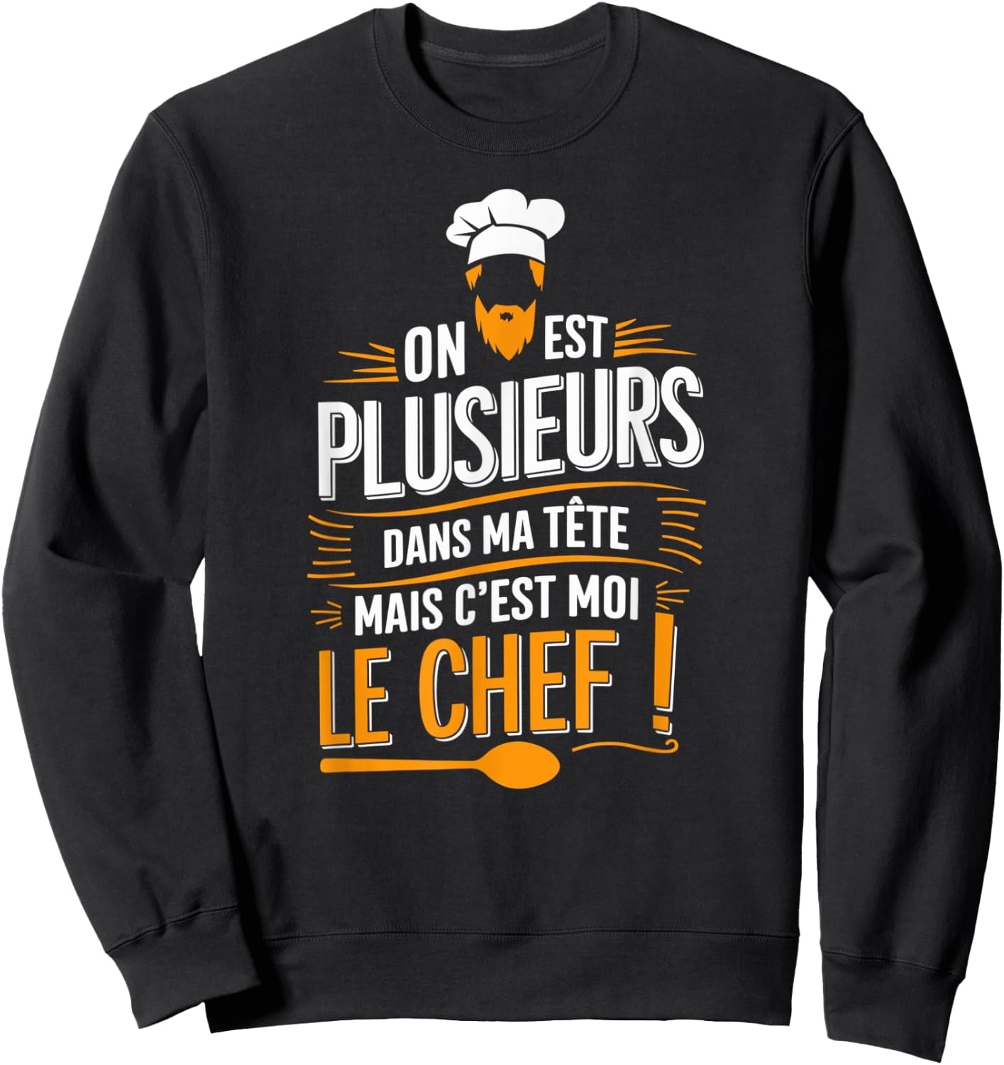 We Are Several In My Head But It's Me The Chef Cuisto , Black, S Sweatshirt - Sweatshirt | Black
