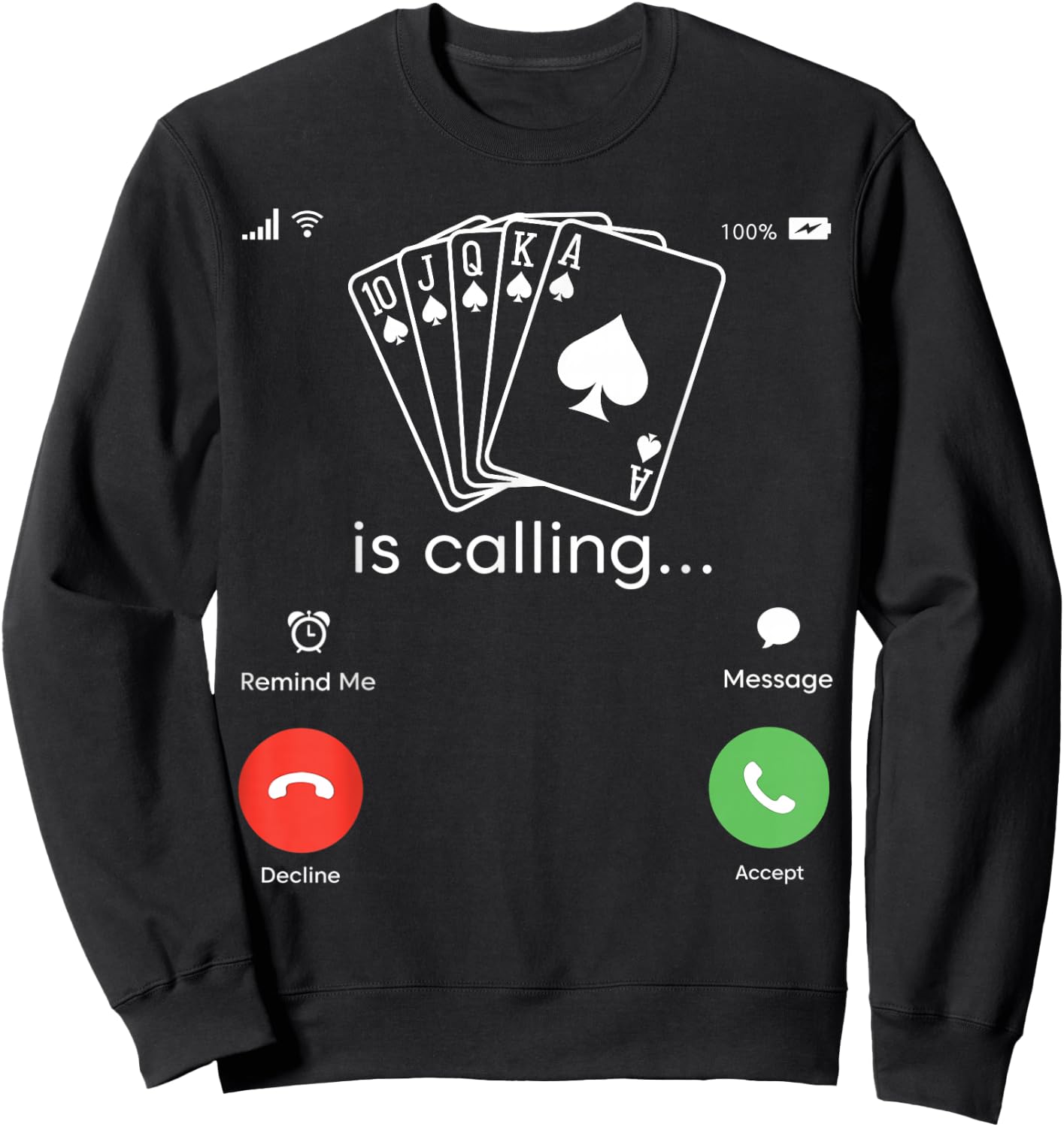 Poker Dealer Costume Gambling Poker Card Game Poker Sweatshirt - Sweatshirt | Black