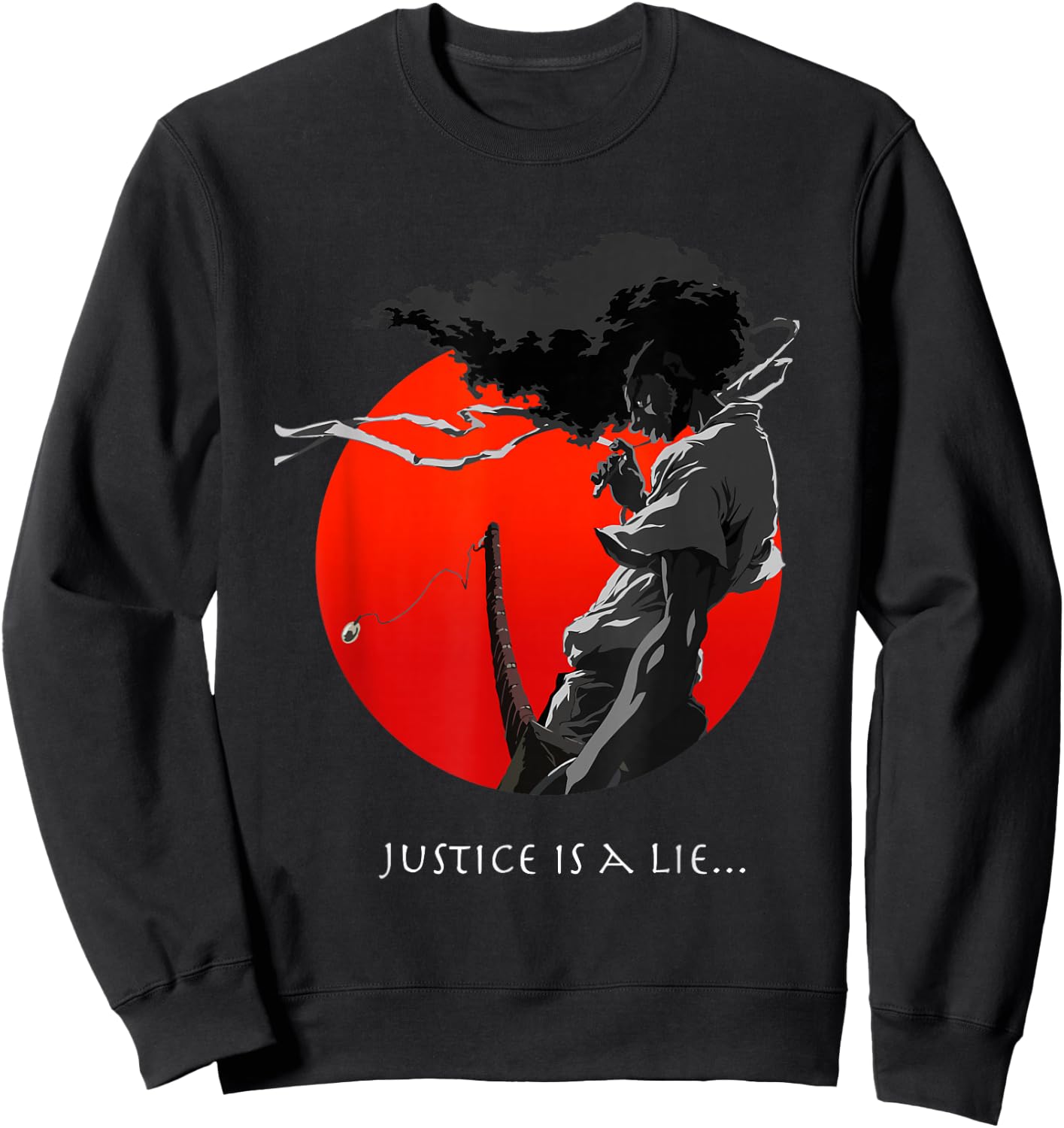 Japanischer Bushido Warrior Streetwear im Afro-Samurai-Anime-Stil Sweatshirt - Sweatshirt | Black