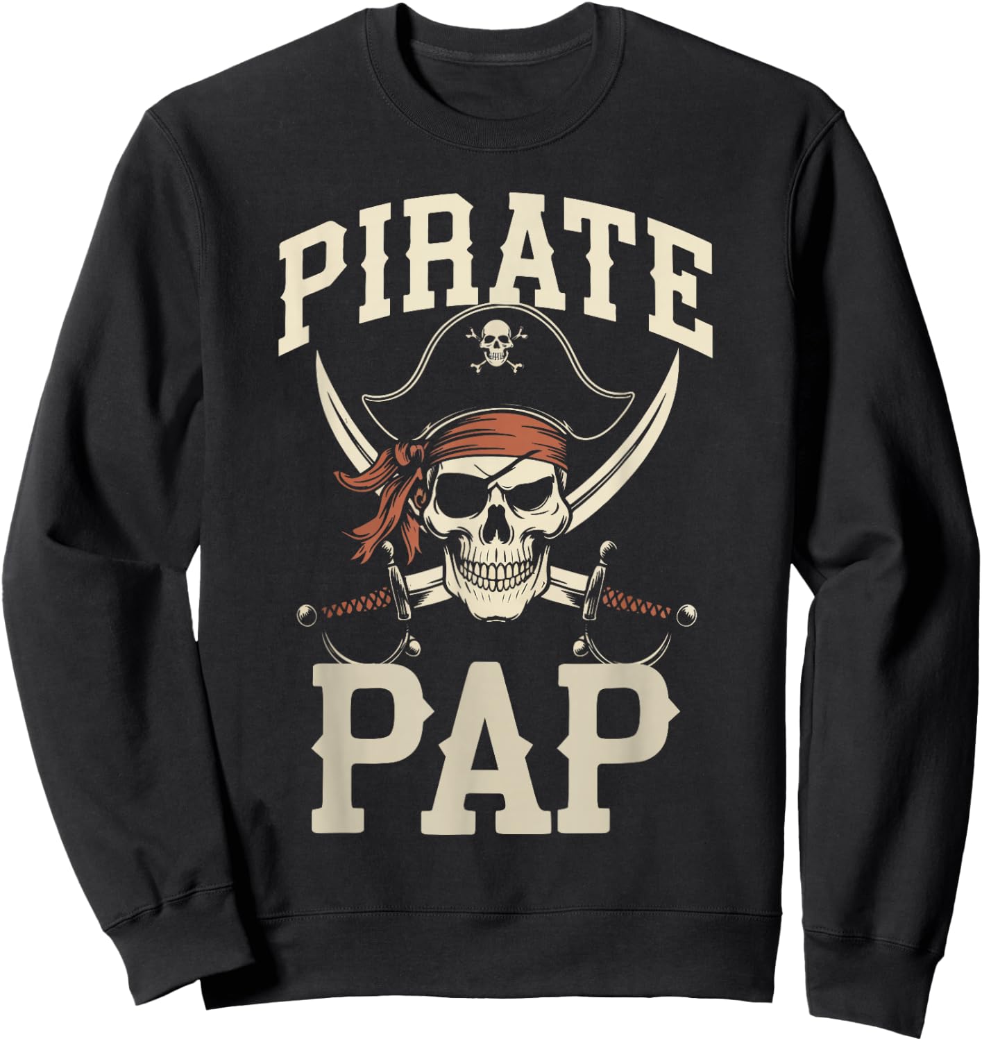 Pirate Pap Funny Captain Matching Grandpa Halloween Costume Sweatshirt - Sweatshirt | Black