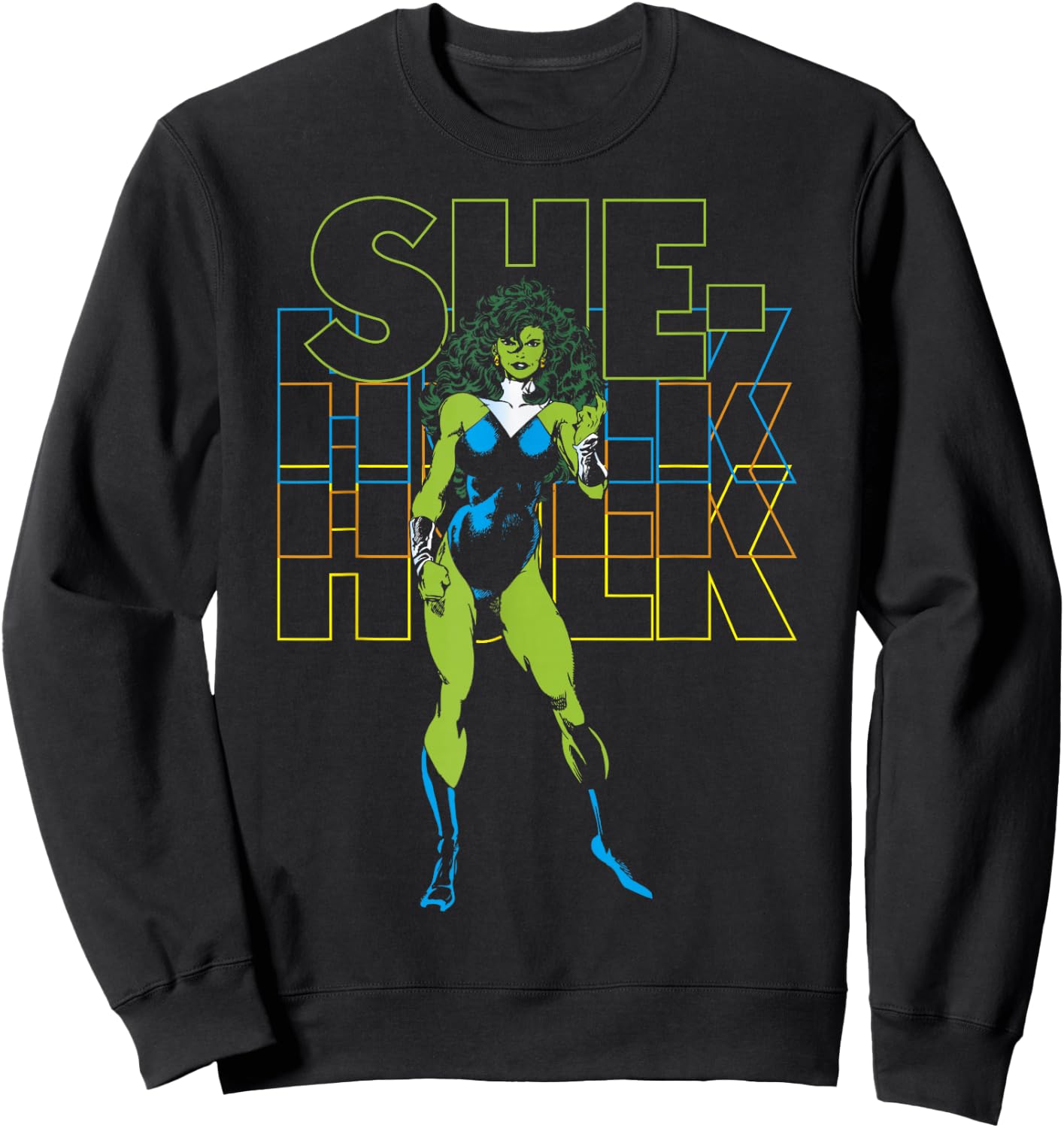 Marvel She-Hulk Name Stack Portrait Sweatshirt - Sweatshirt | Black