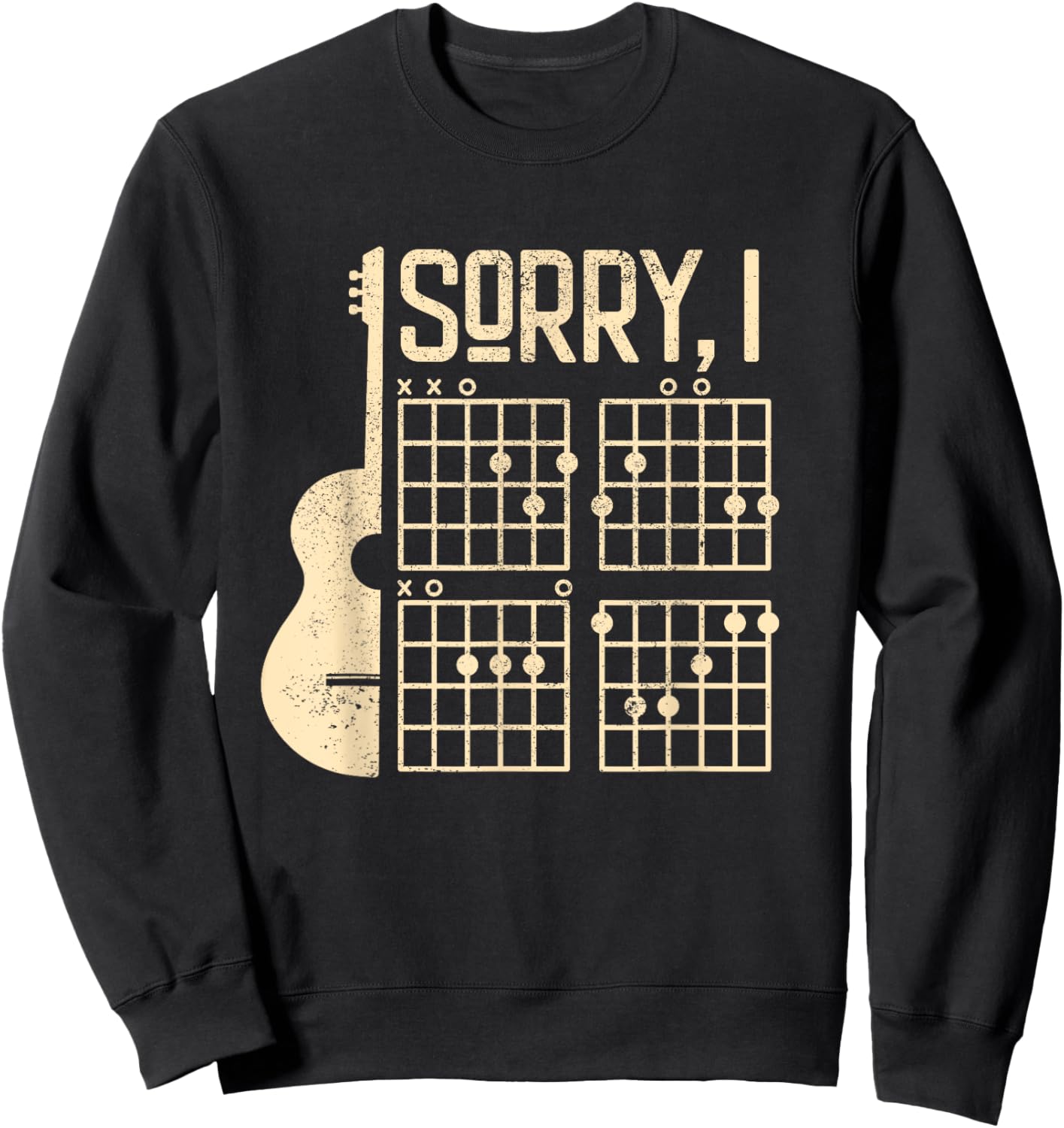 Sorry IDGAF Guitar - Sorry I Don't Give a F Guitar Sweatshirt - Sweatshirt | Black