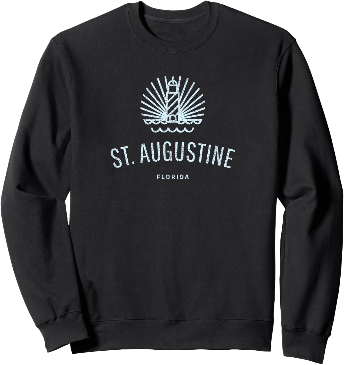 St. Augustine Florida Retro Lighthouse Sweatshirt - Sweatshirt | Black