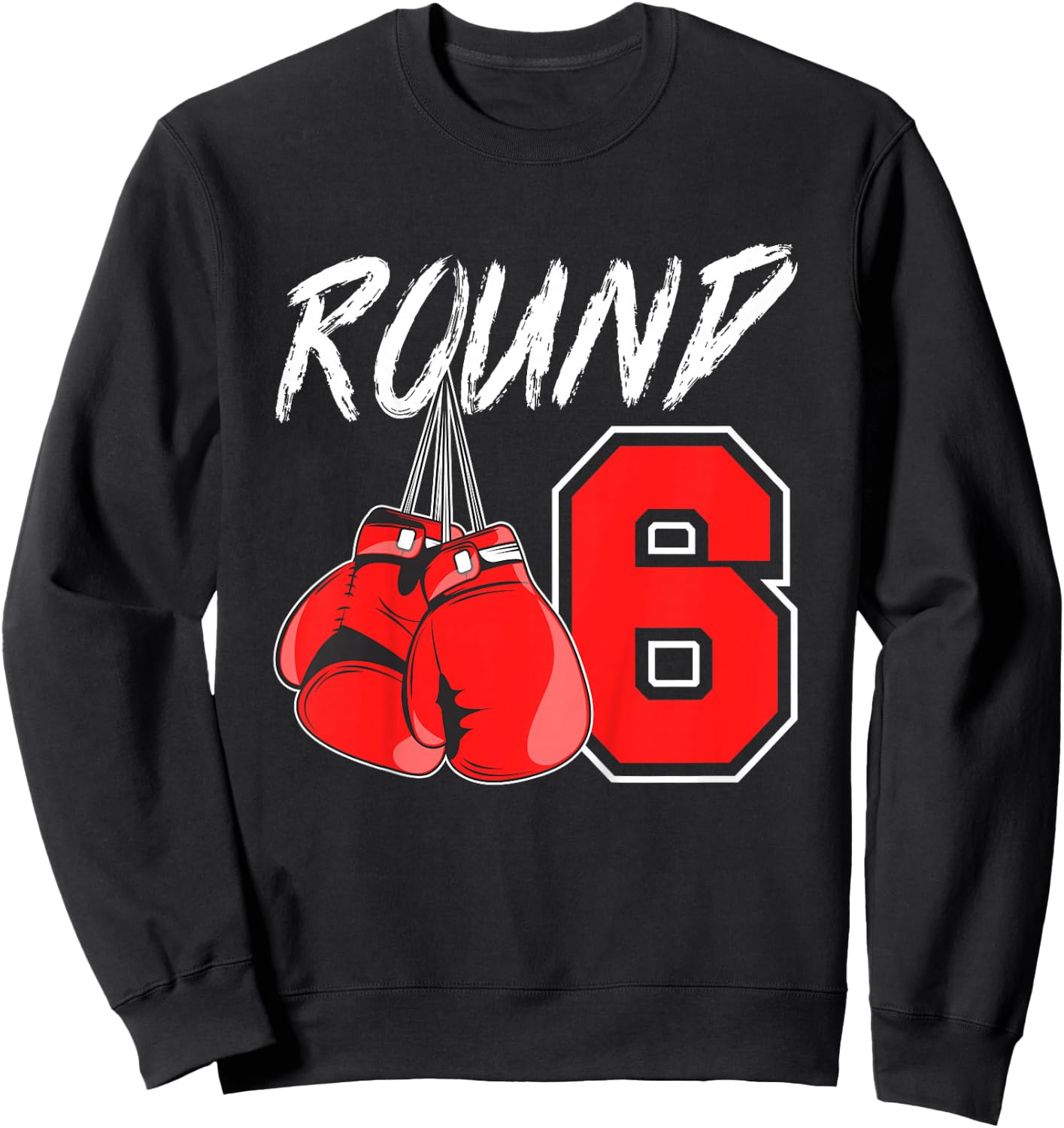 Kids 6th Birthday Boxing Boy 6 Year Old Boxer Bday Party Sweatshirt - Sweatshirt | Black