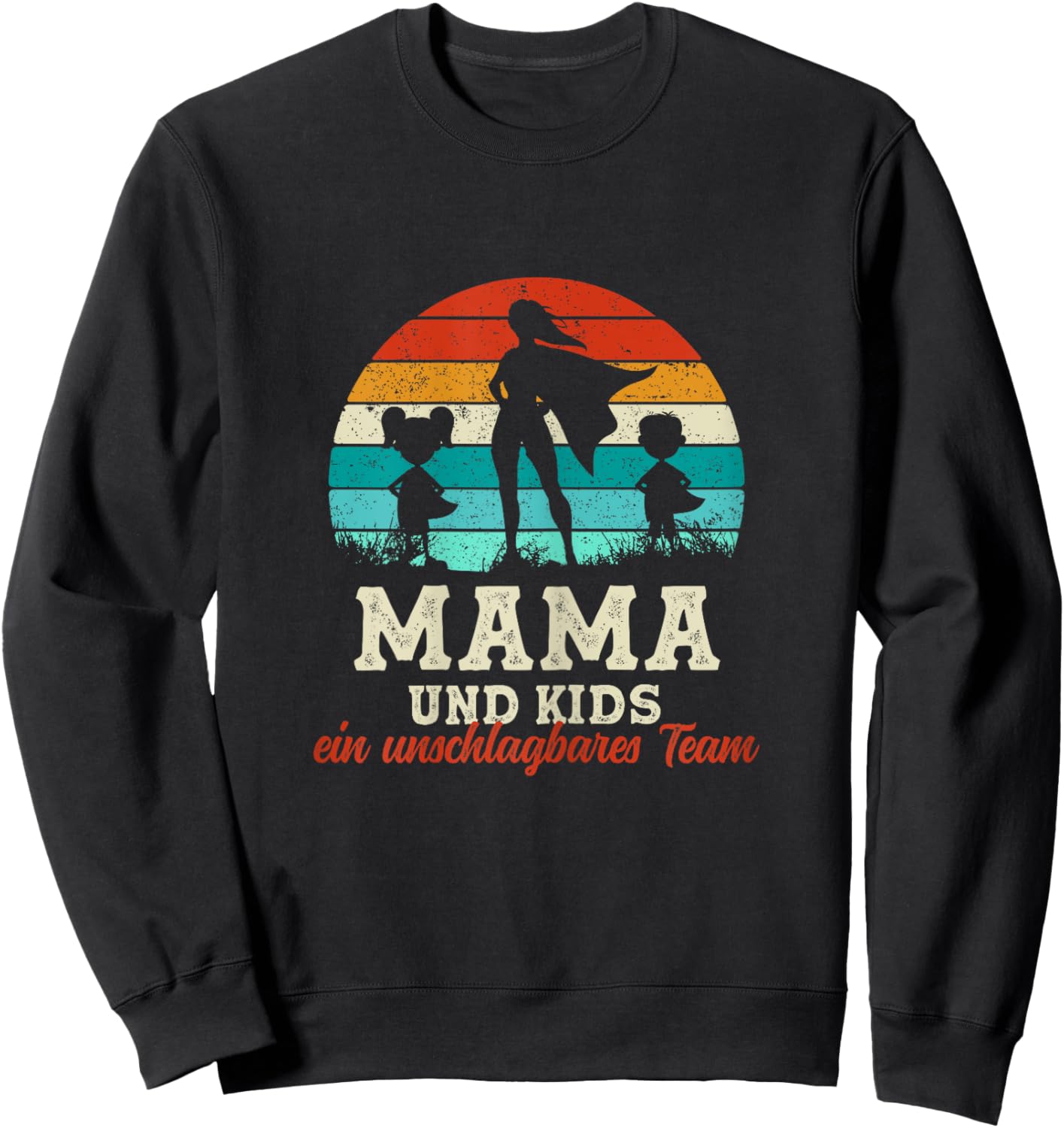 Team Mama Kids Kinder Superheld Muttertag Stolze Super Mama Sweatshirt - Sweatshirt | Black